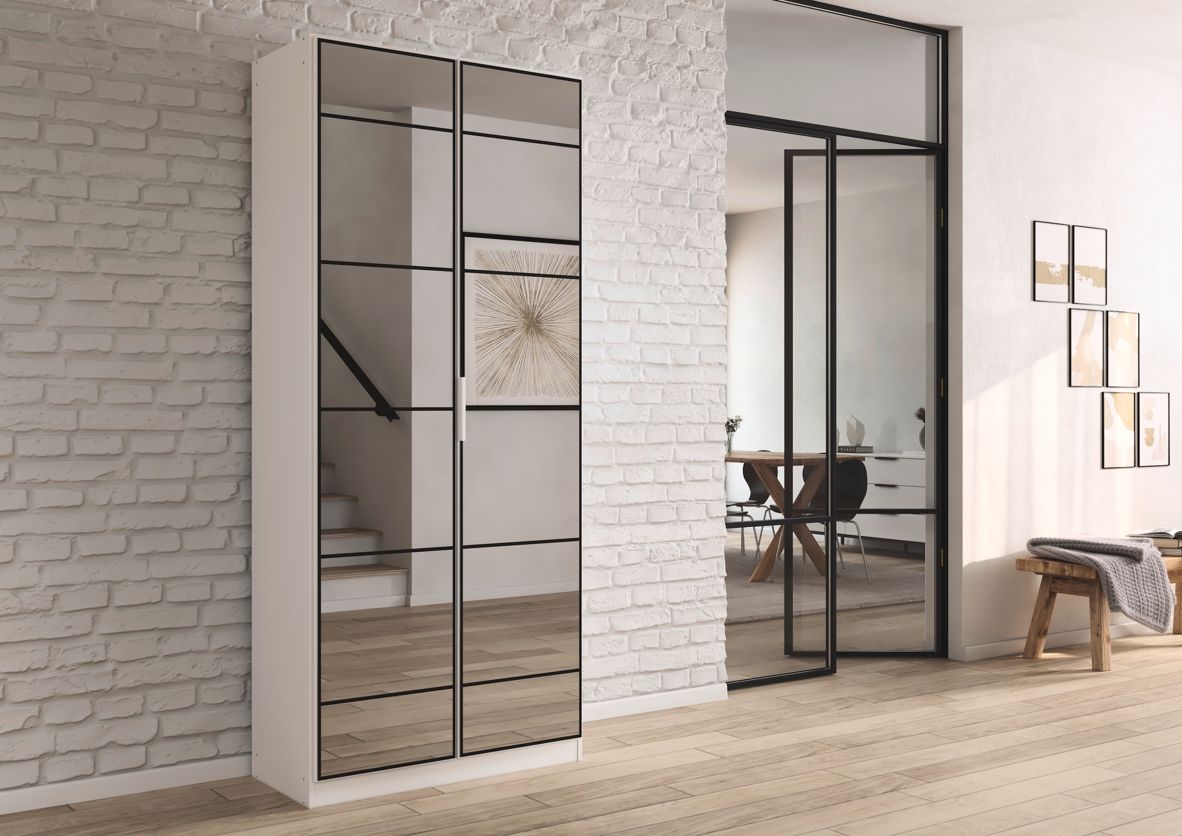 rauch Kleiderschrank »Garderobenschrank Schrank Mehrzweckschrank Schlafzimmer Ankleide ACERO« in moderner Loft-Optik mit vielen Einlegeböden MADE IN GERMANY