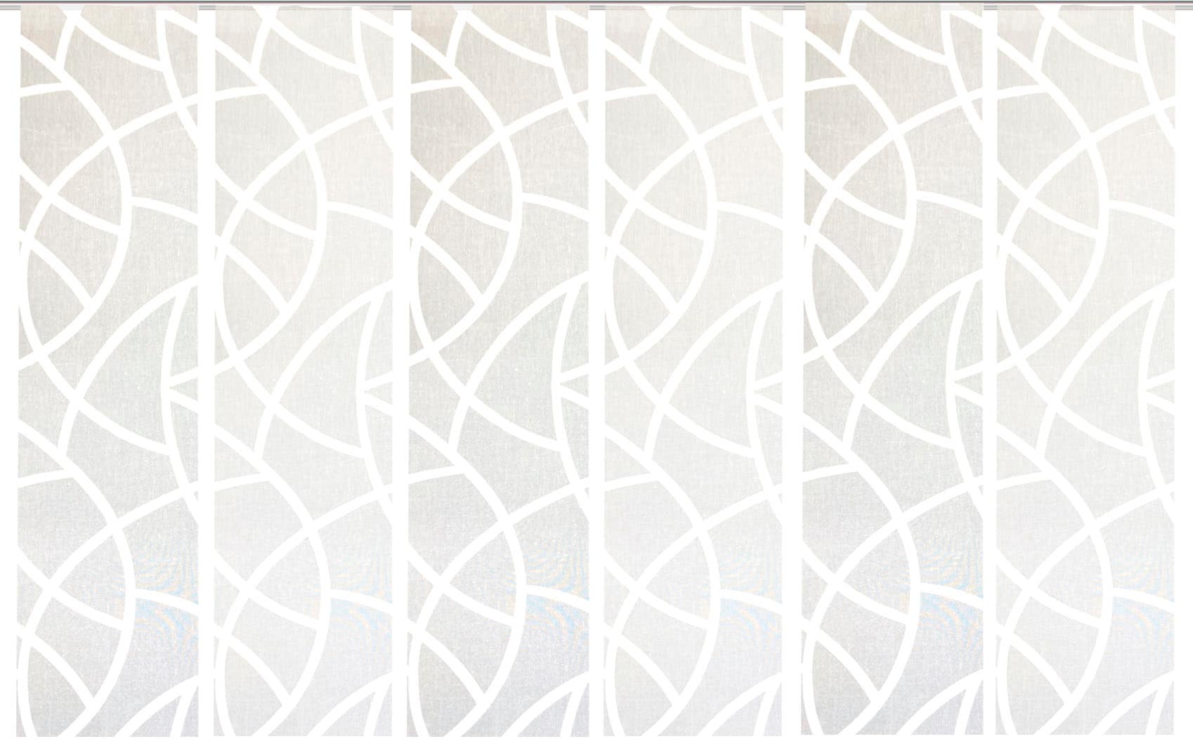 HOME WOHNIDEEN Schiebegardine »CASSÉ« Paneelwagen 6 Stk. tlg. Dekostoff, mit transparentem Scherli