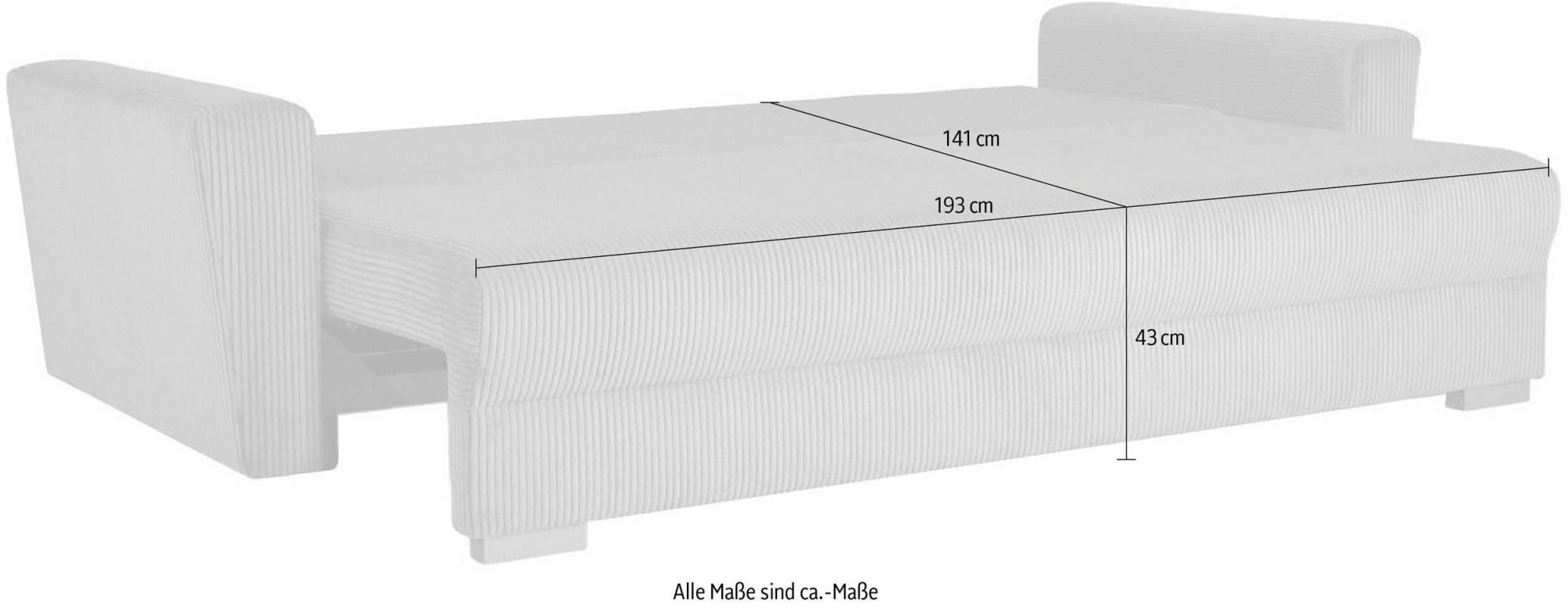 INOSIGN 3-Sitzer »MAGHERA 230 cm - OTTO. Verlässliche Qualität.« mit Wellenunterfederung, Cord und Struktur-Bezug, B/H/T 230/92,5/79 cm