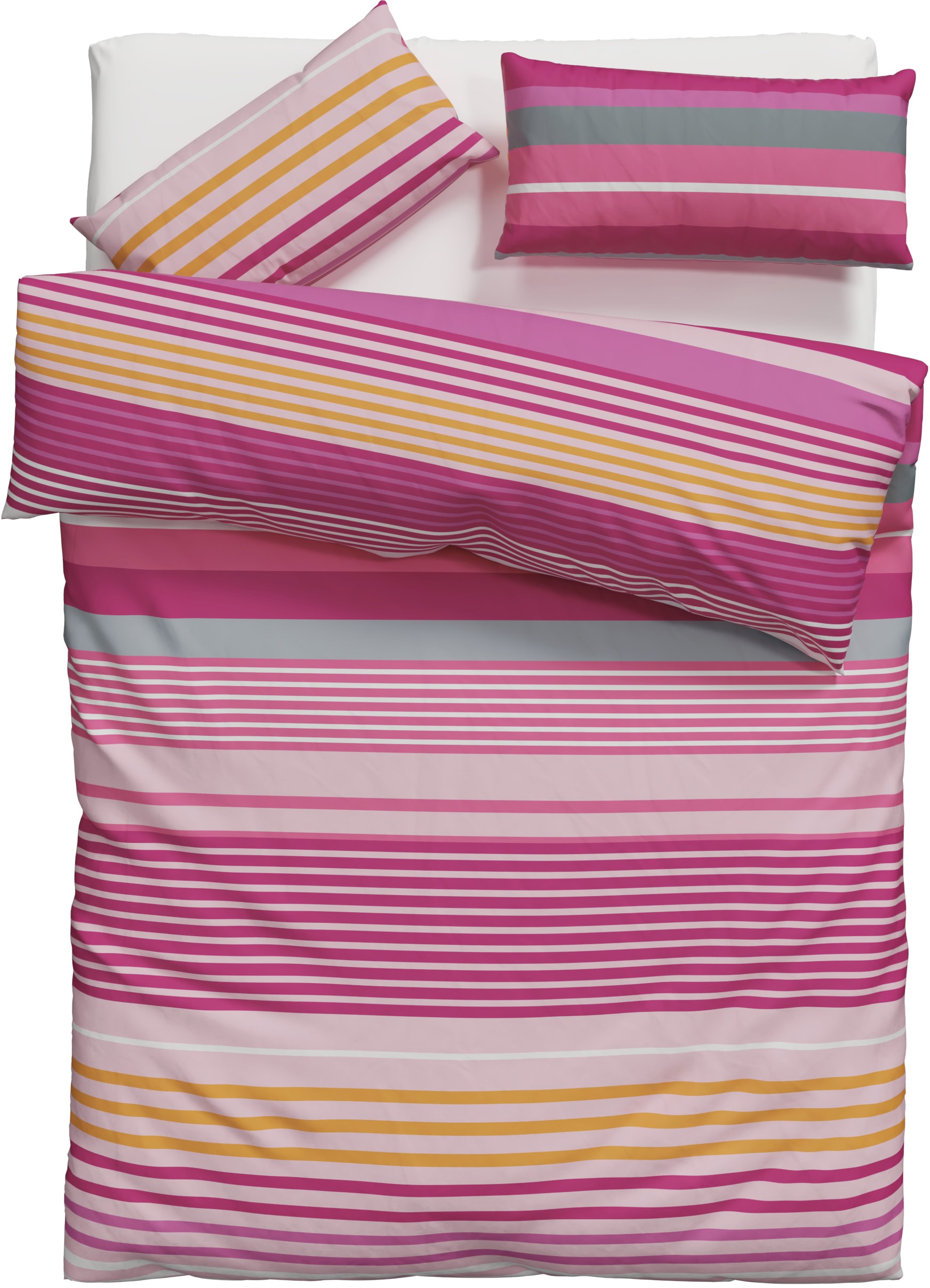 OTTO home Bettwäsche »Elvea« 2 Stk. in Gr. 135x200 oder 155x220 cm, 100% Baumwolle, Streifen