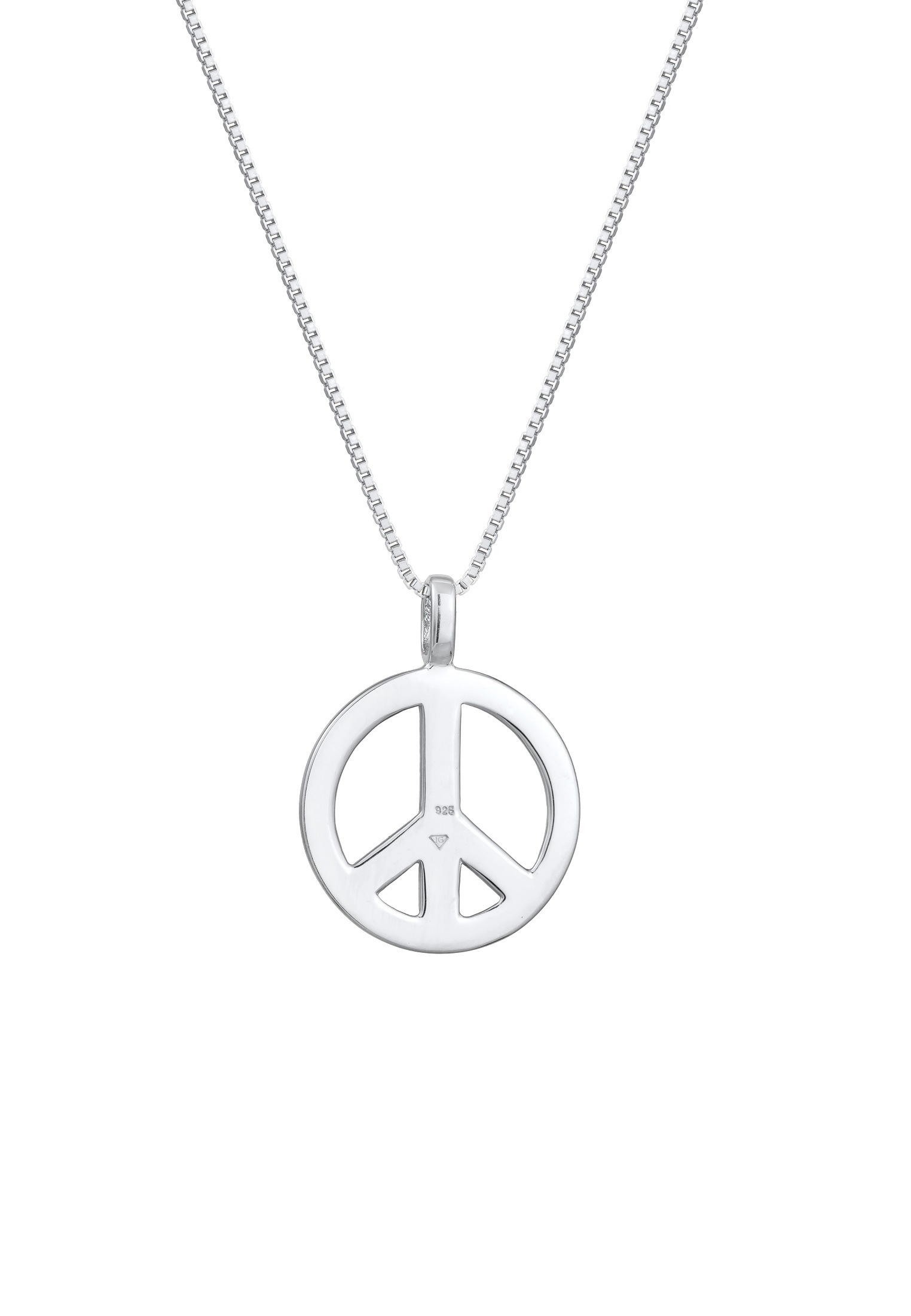 Kuzzoi Lange Kette »Halskette Herren Peace Frieden Massiv 925 Silber«