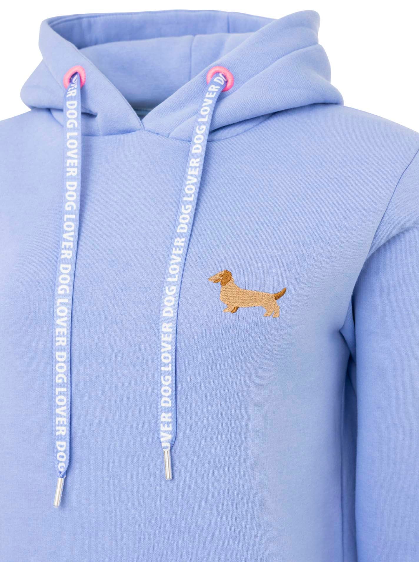 Zwillingsherz Hoodie »"Kleiner Dackel"«, mit gesticktem Dackel, bedruckten Bändern und Tasche