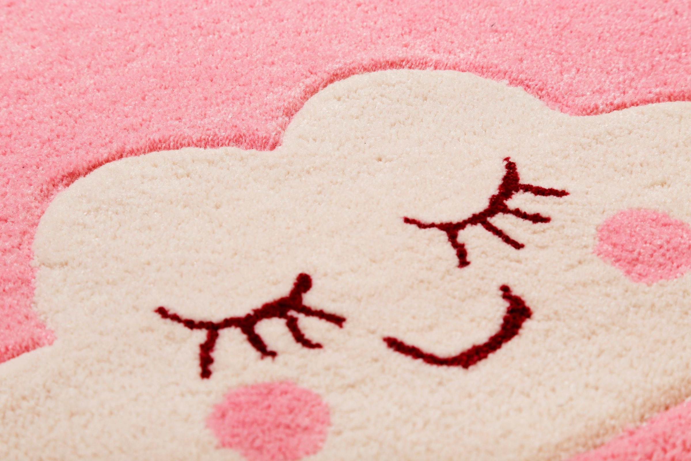 SMART KIDS Kinderteppich »LaLeLu« rechteckig 9 mm Höhe Mond Sterne Wolken, Konturenschnitt