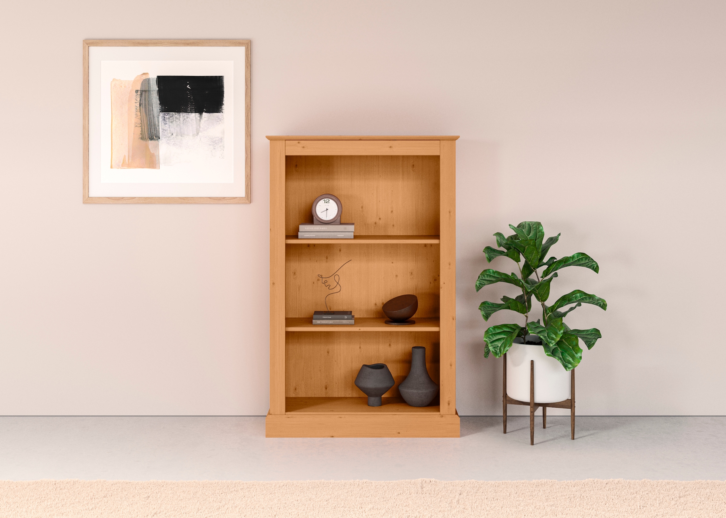 OTTO home Bücherregal "Liotta" Mit Sockel und 2 Regalböden