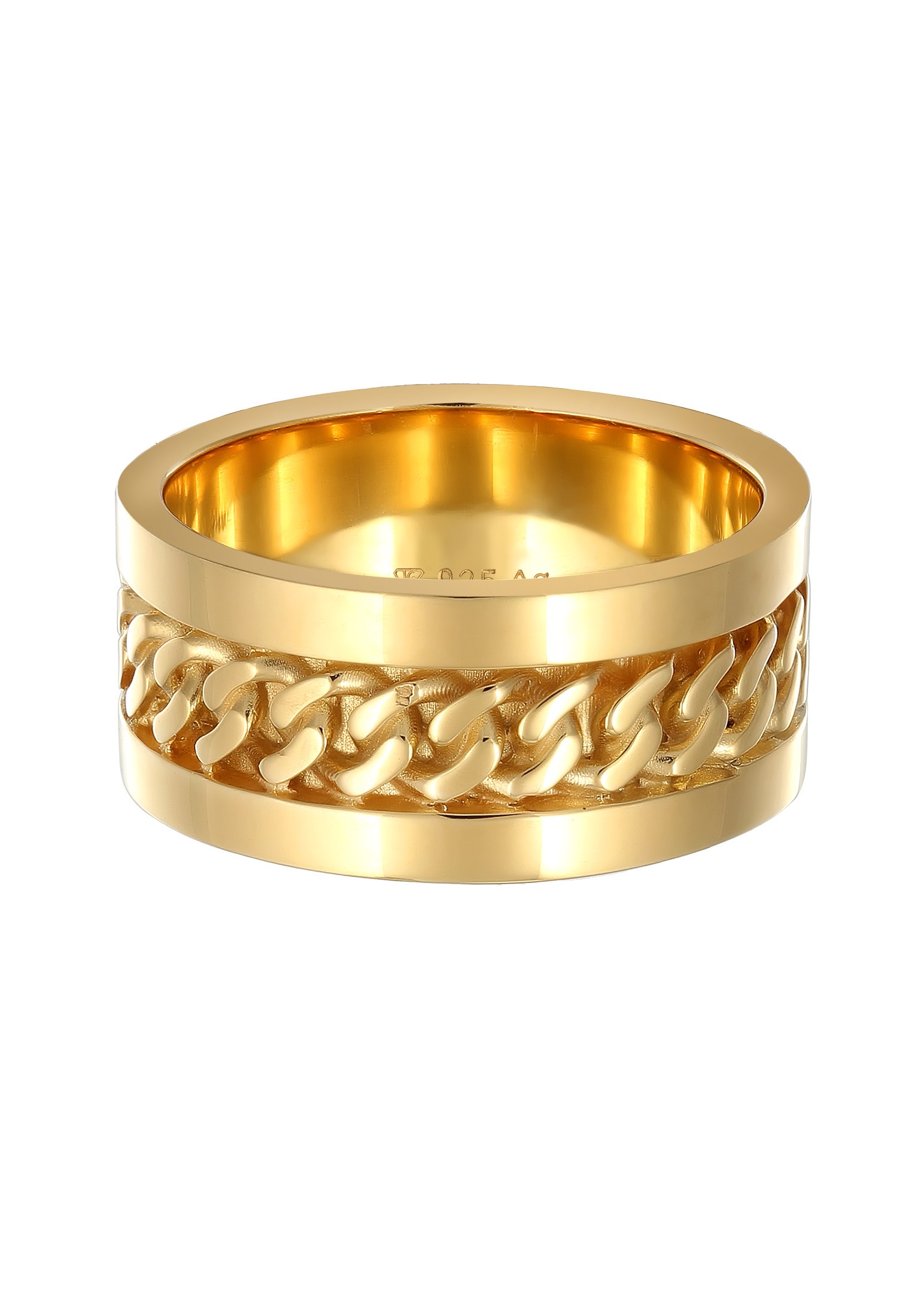 Elli Silberring »Ring Damen Bandring Panzer Design Breit 925 Silber«