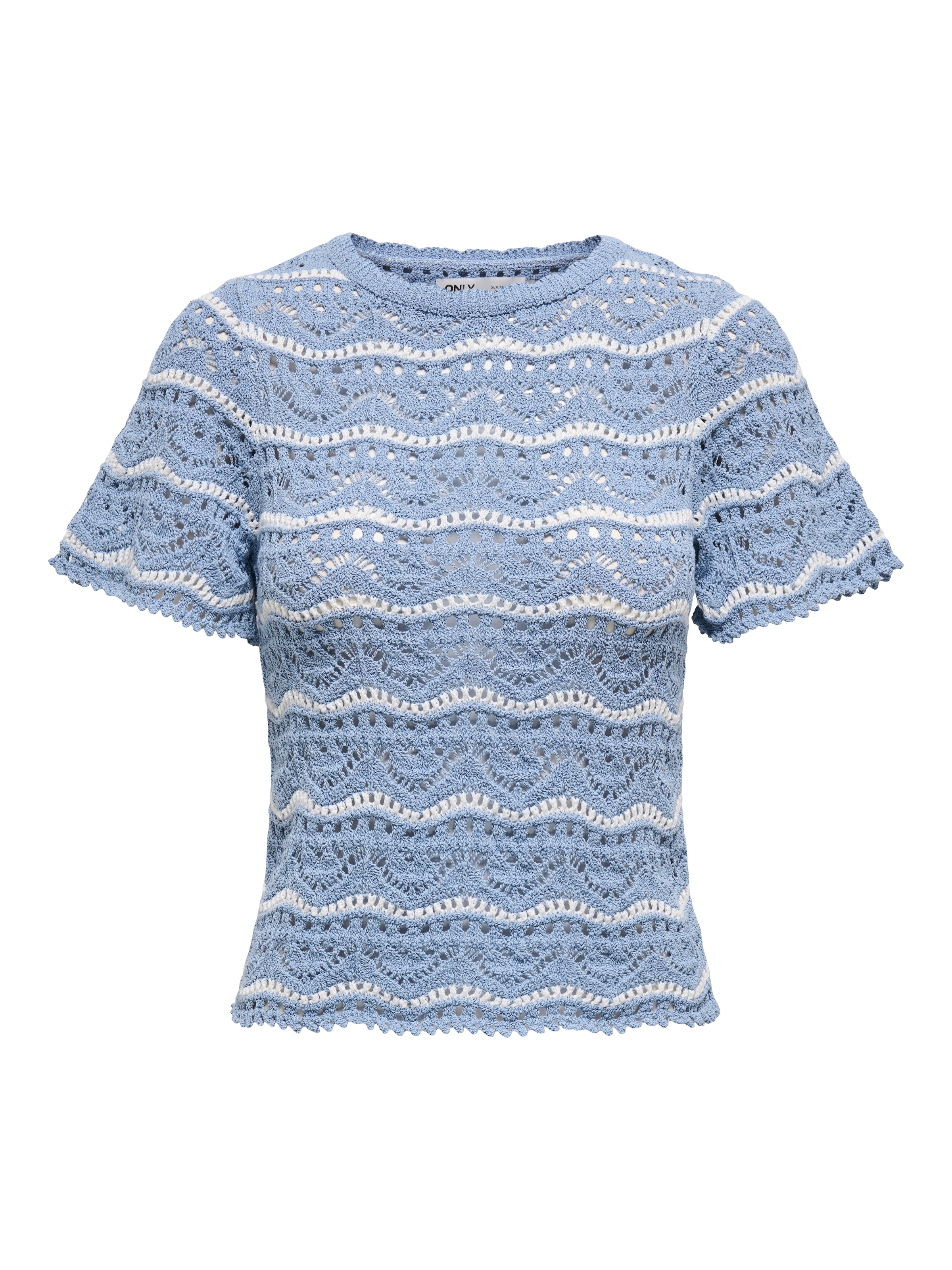 ONLY Kurzarmpullover »ONLANNASOFIA LIFE SS STRIPE O-NECK KNT«
