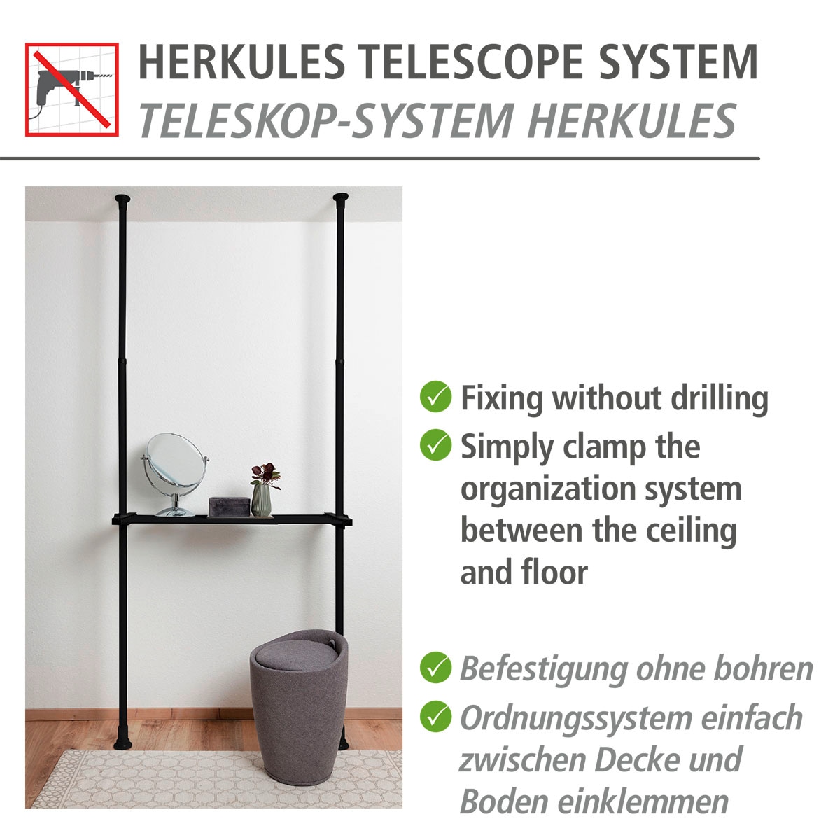 WENKO Regalelement »Herkules«, passend zum Teleskop-System Herkules