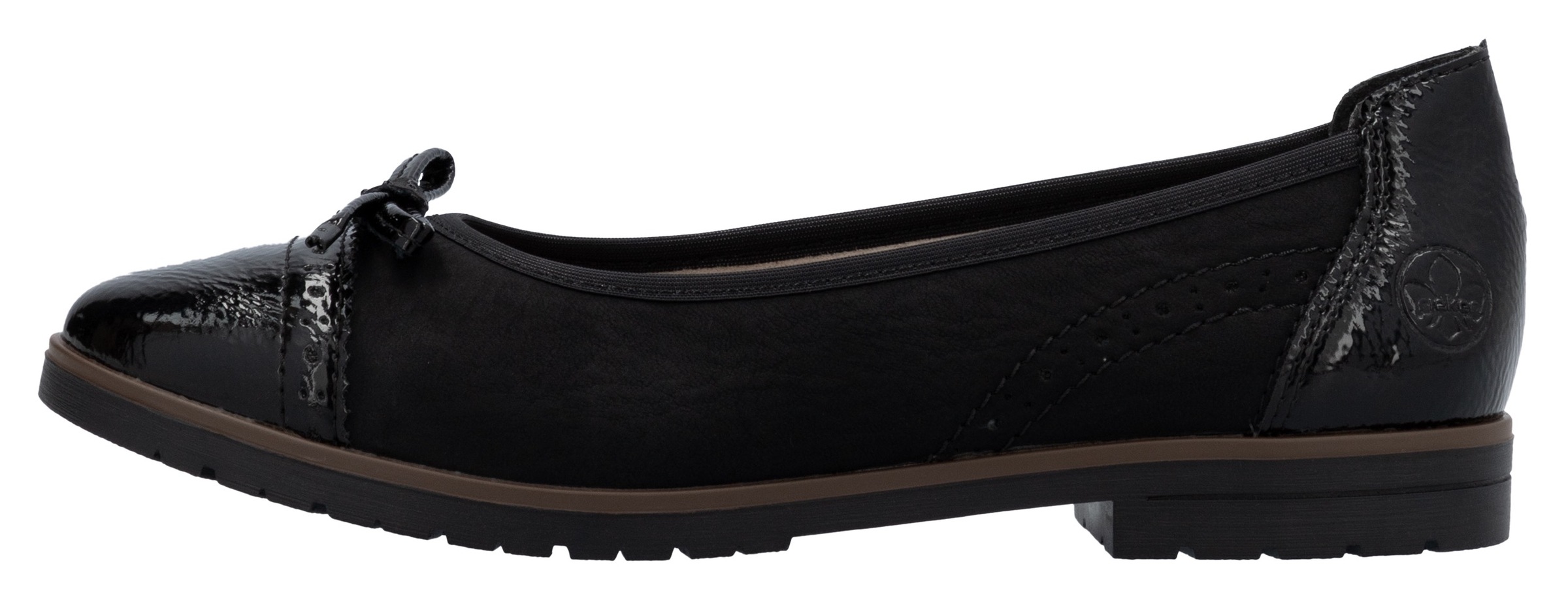 Rieker Ballerina, Loafer, Schlupfschuh, Flats, Slipper, Businessschuh mit Schleifchen