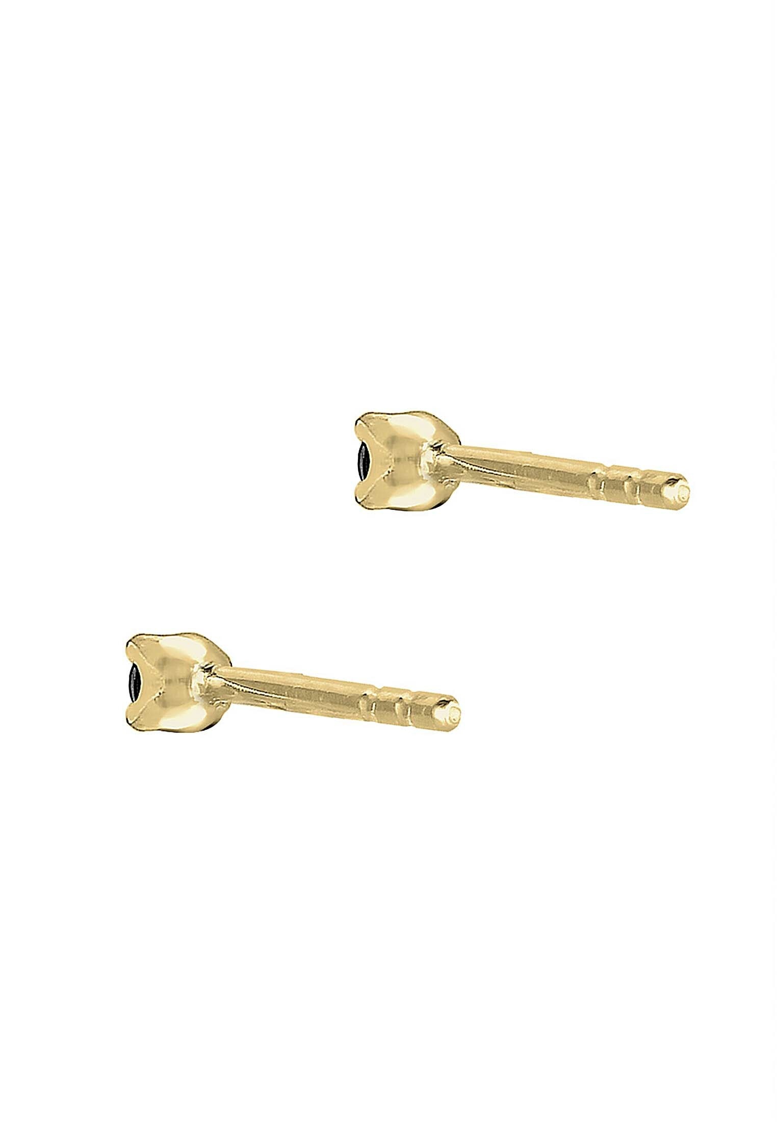 Elli DIAMONDS Paar Ohrstecker »Ohrringe Ohrstecker Diamant Schwarz Brilliant (0.03 ct) 375 Gelbgold«