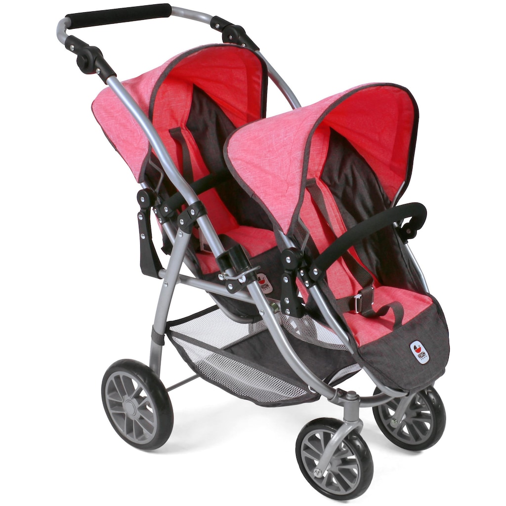 CHIC2000 Puppen-Zwillingsbuggy »Vario, Anthrazit-Pink«