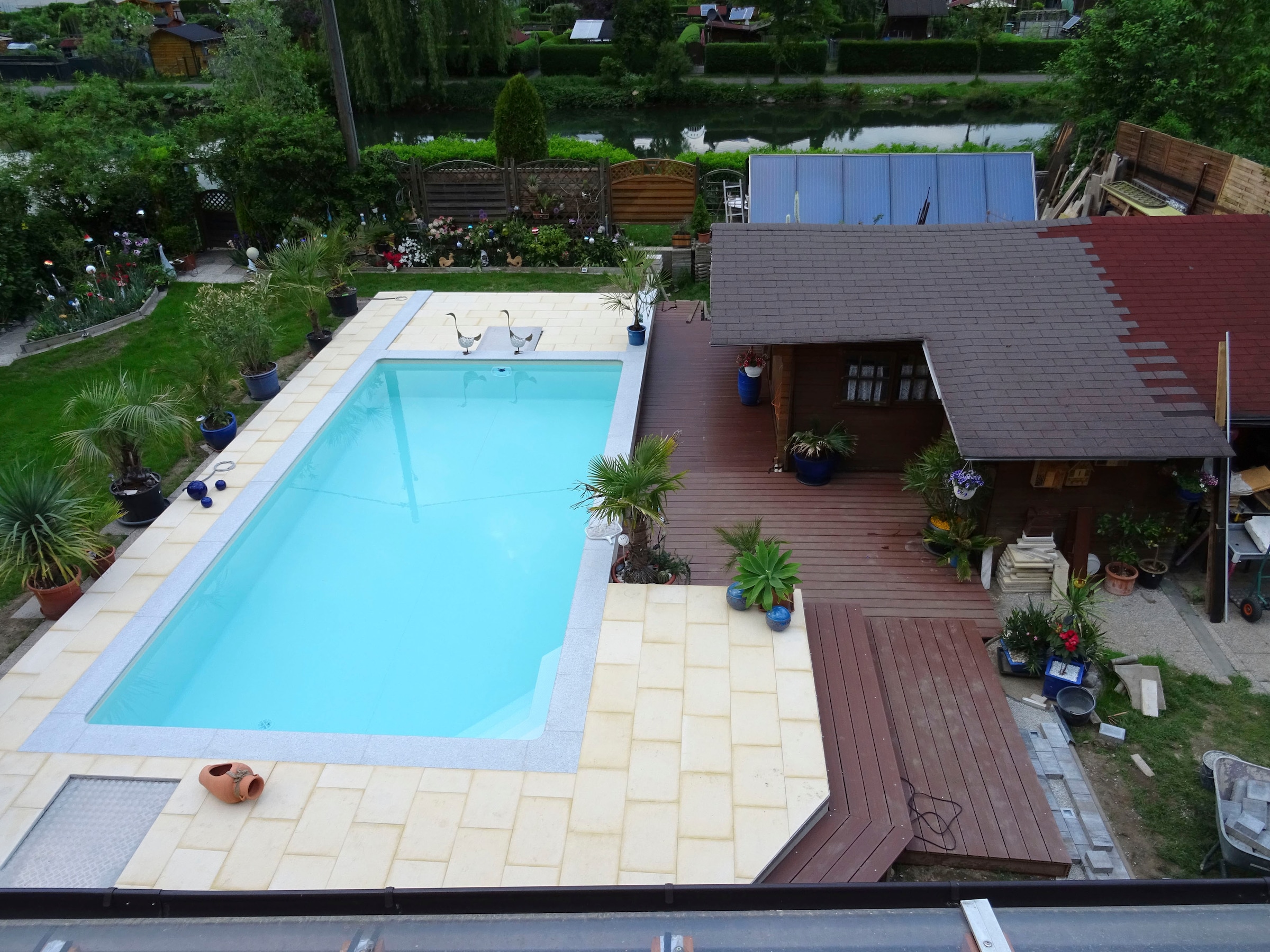 KWAD Pool »Styroporsteinpool mit Ecktreppe«, (Set, 4 tlg.), BxLxH: 400x800x150 cm, Ecktreppe links in weiß