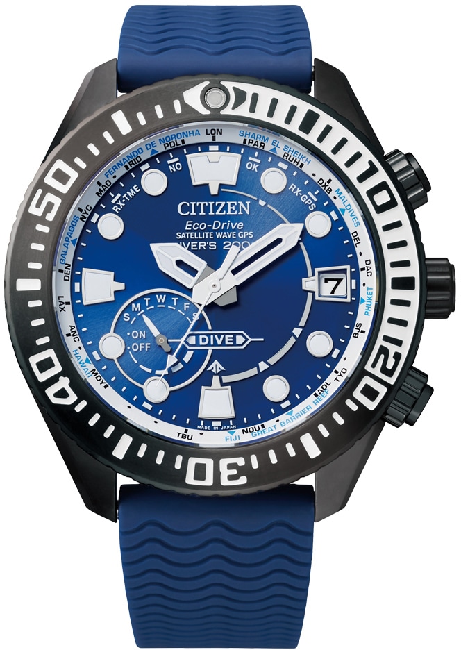 Citizen Taucheruhr »CC5006-06L«, (Set, 2 tlg., mit zusätzlichem Band), Armbanduhr, Herrenuhr, Solar, GPS (Satellite Wave)