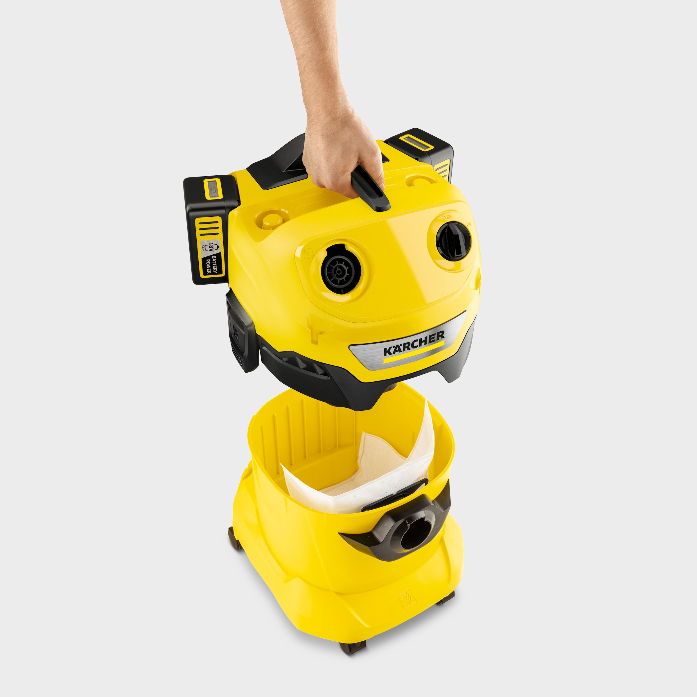 KÄRCHER Nass-Trocken-Sauger »WD 4-18 Dual Battery Set V-20/22«, 36-V-Motor, 20 l Kunststoffbehälter, inkl. Akku und Ladegerät