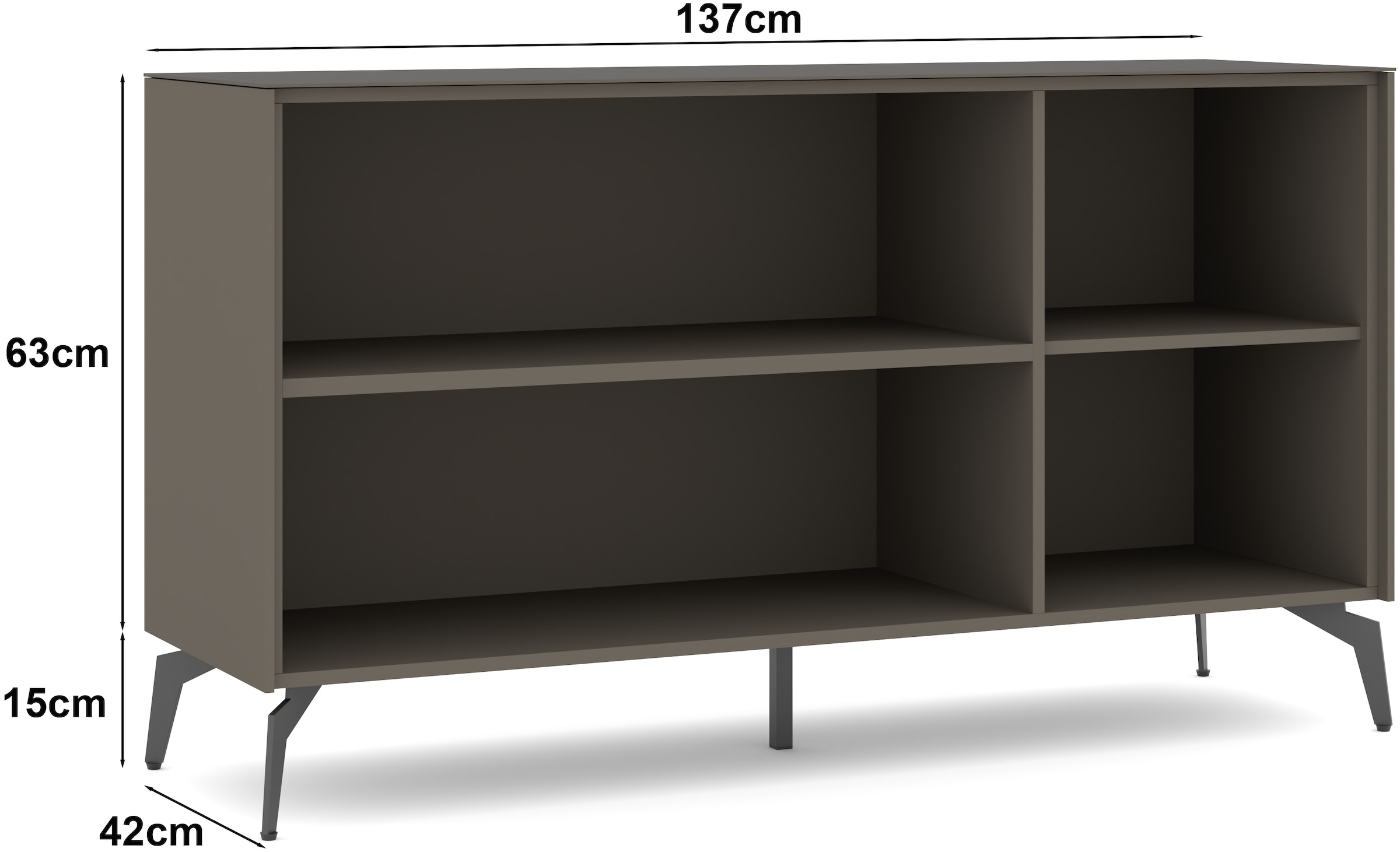 set one by Musterring Lowboard »Reno« 1 Stk. tlg. Mit Winkelfuß in diversen Farben, 78 cm Höhe & Farbauswahl