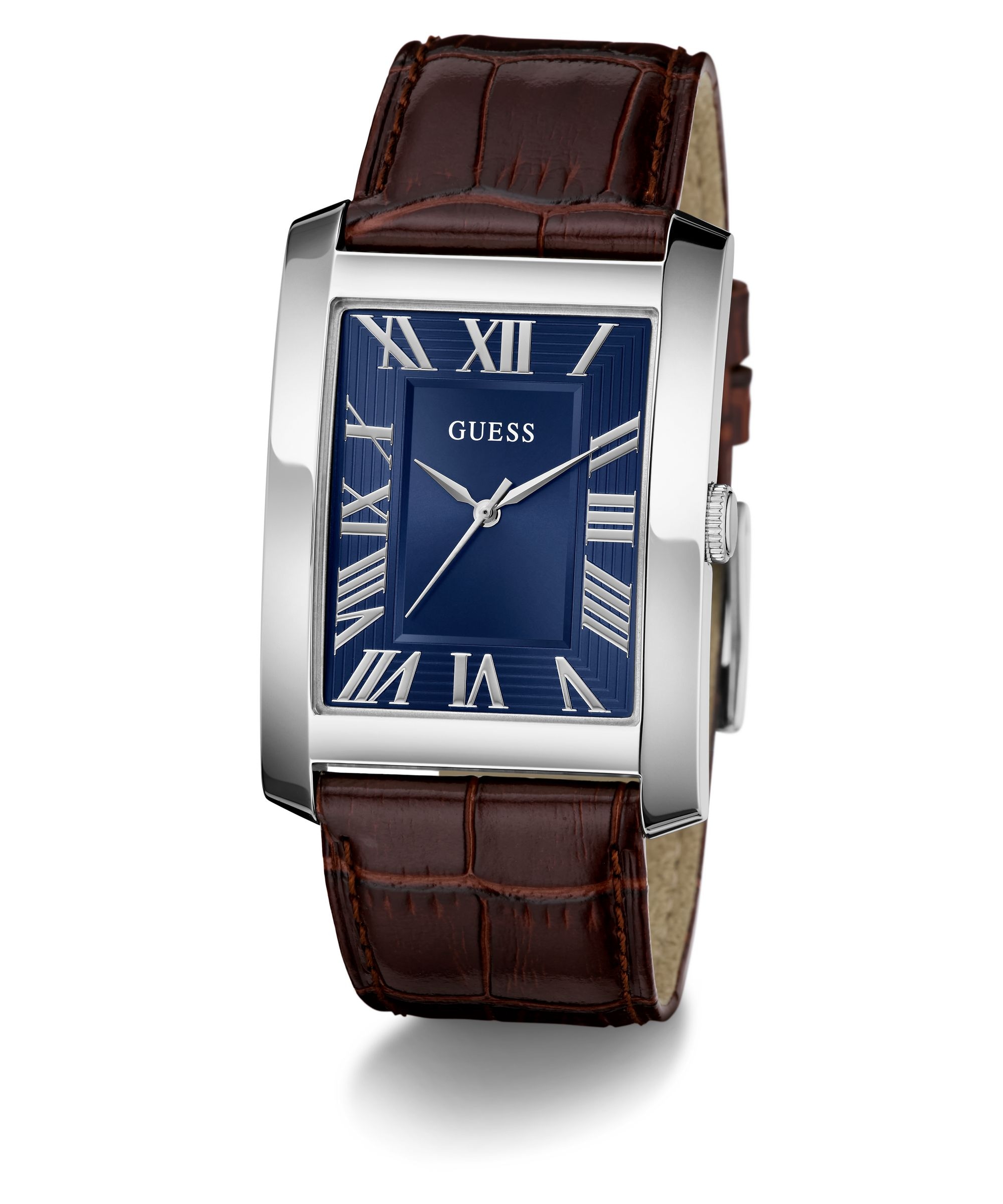 Guess Quarzuhr »CLYDE« Armbanduhr, Herrenuhr, Lederarmband, analog