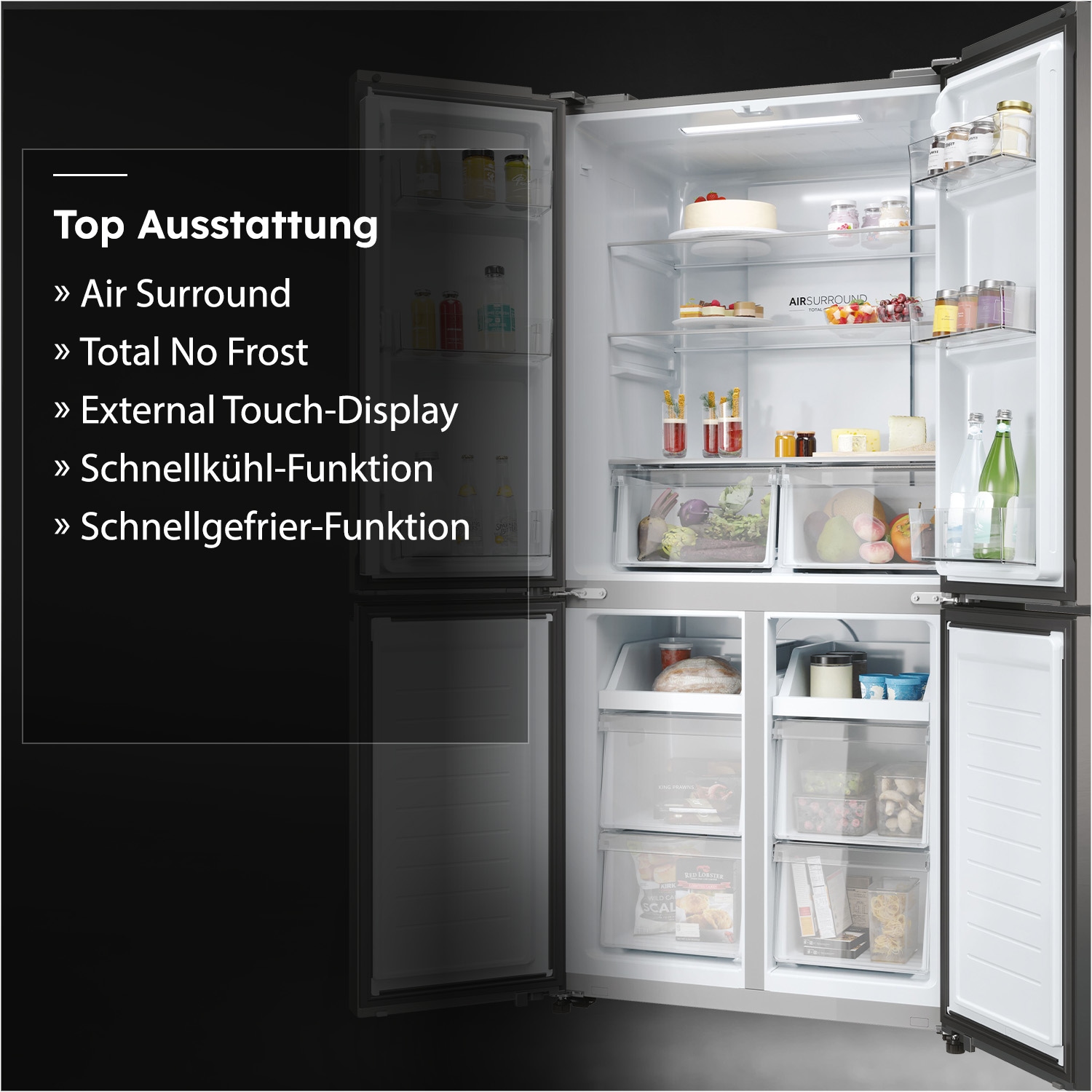 Haier Kühl-/Gefrierkombination »HCR3818ENMD« 181,5 cm hoch 83,3 cm breit Total No Frost: Nie wieder abtauen