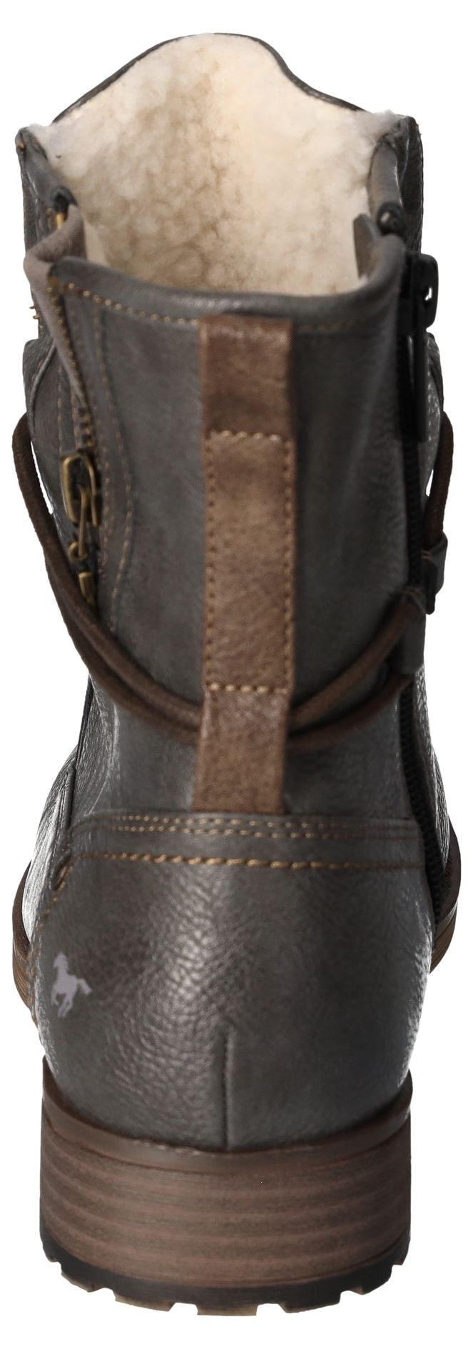 Mustang Shoes Winterboots, Blockabsatz, Winterstiefelette, Schnürboots mit Nieten besetzt