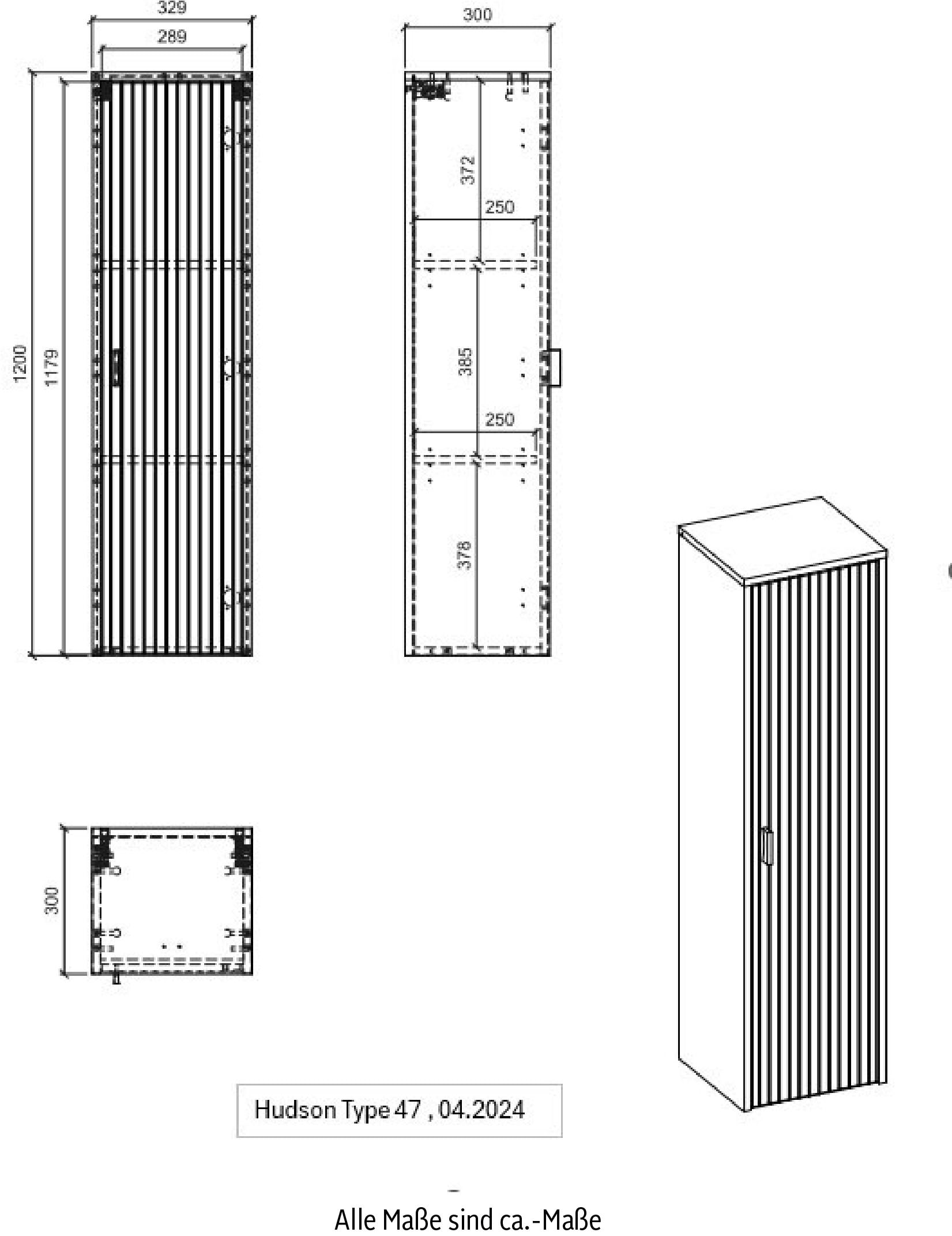 INOSIGN Mehrzweckschrank »Hudson«, in moderner Trendfarbe, Griffe aus Metall (Schwarz), Höhe 120 cm