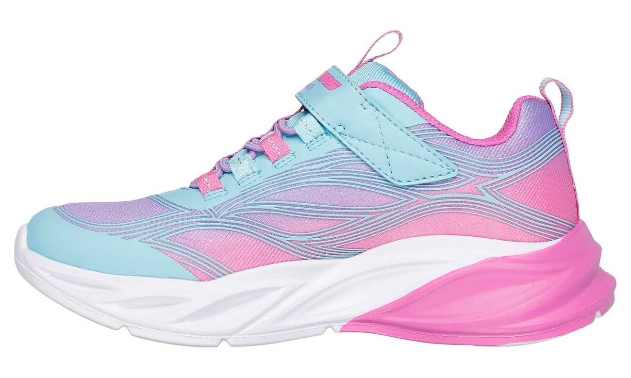 Skechers Sneaker »COSMIC GLOW LIGHTS«  Klettschuh mit Glitzer, Größenschablone zum Download
