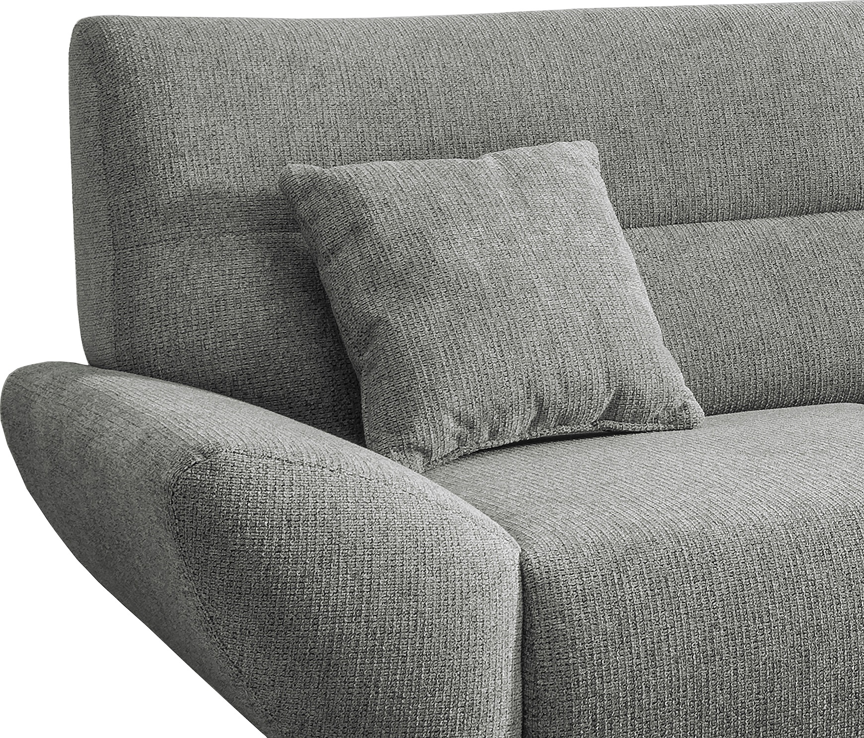 INOSIGN Ecksofa »Drago, elegant und zeitlos, komfortabel, Holzfuß, L-Form«, frei im Raum stellbar, inkl. 2 Zierkissen