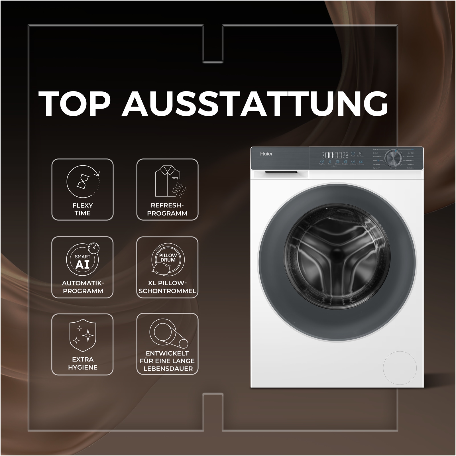 Haier Waschmaschine »HW100-BP14637« 10 kg 1400 U/min Smart AI Automatikprogramm