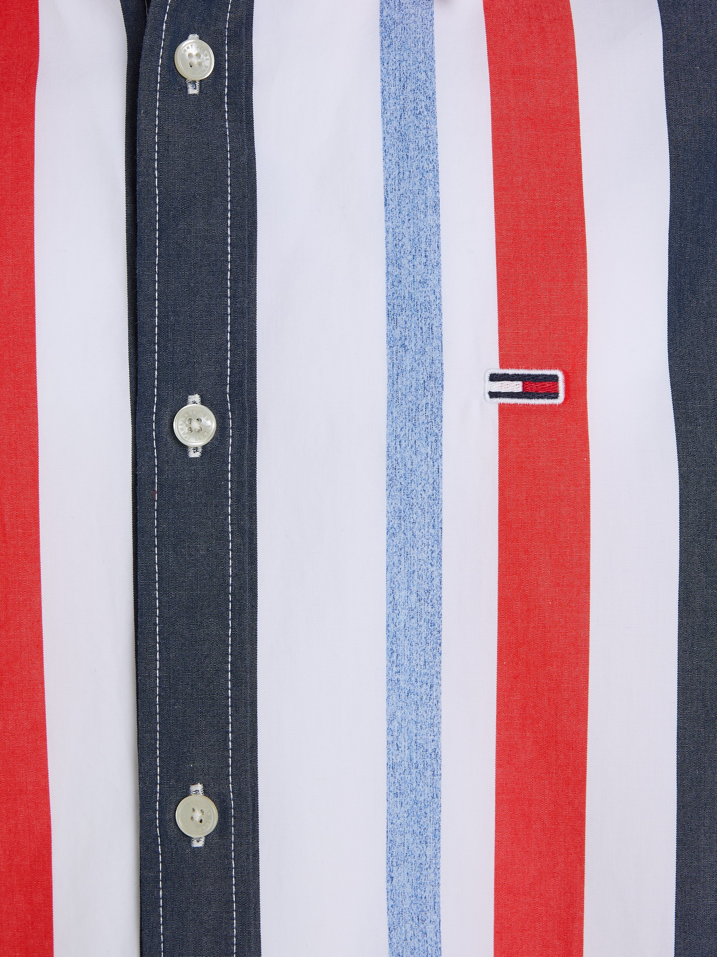 Tommy Jeans Kurzarmhemd »TJM RLX STRIPES SHIRT«, mit mehrfarbigen Streifen