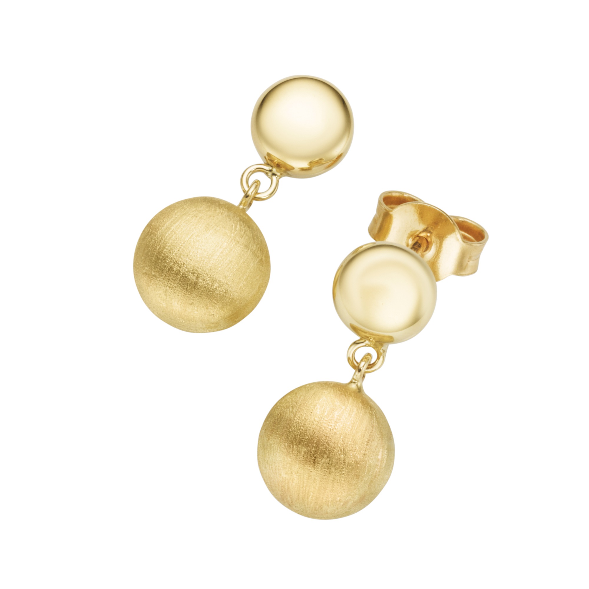 bestellen Paar Gold glanz, runden »Ohrhänger 2 Luigi Elementen, gebürstet, UNIVERSAL Ohrhänger | mit Merano 375«