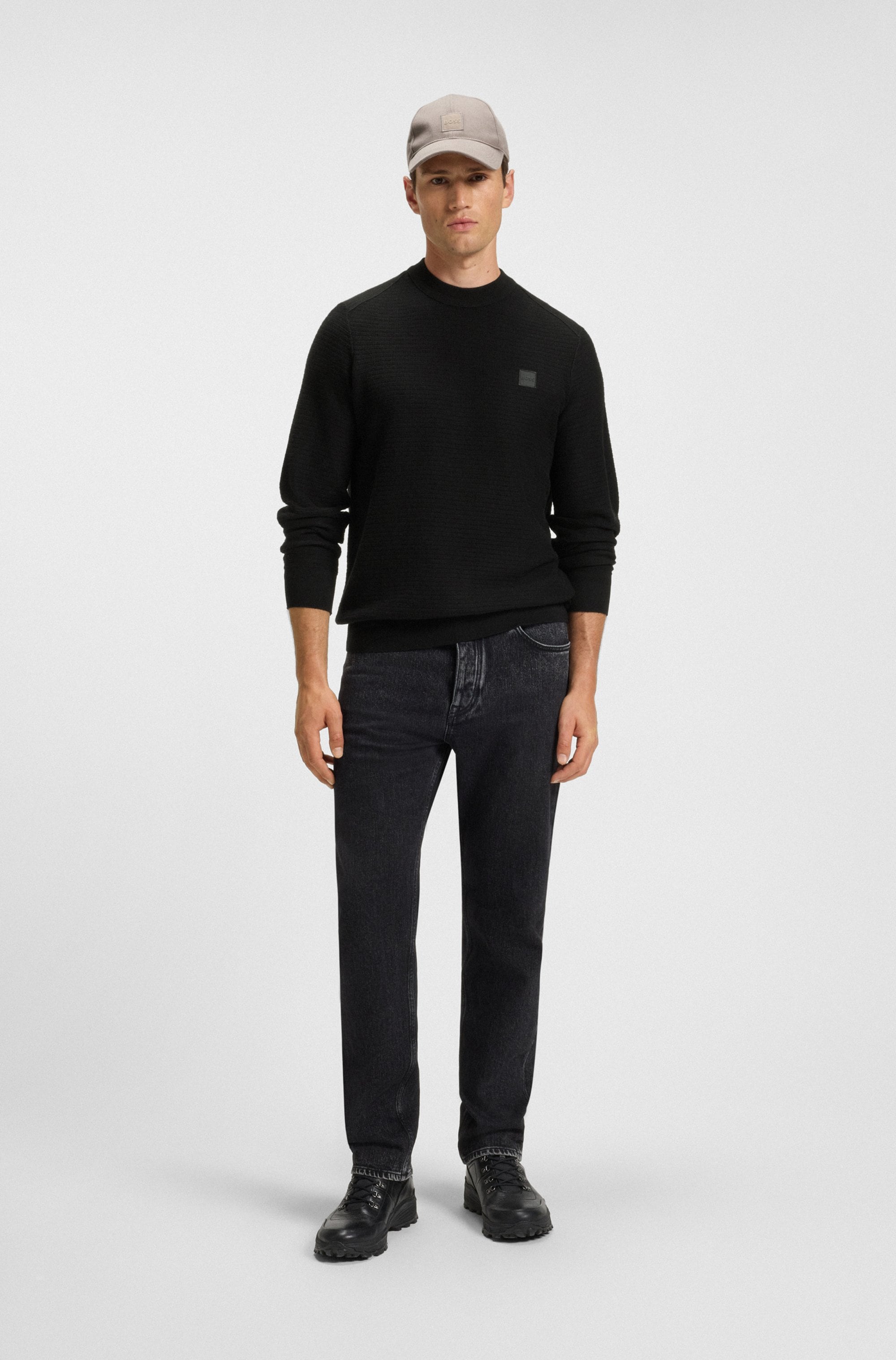 BOSS ORANGE Strickpullover »Anion« mit BOSS-Badge