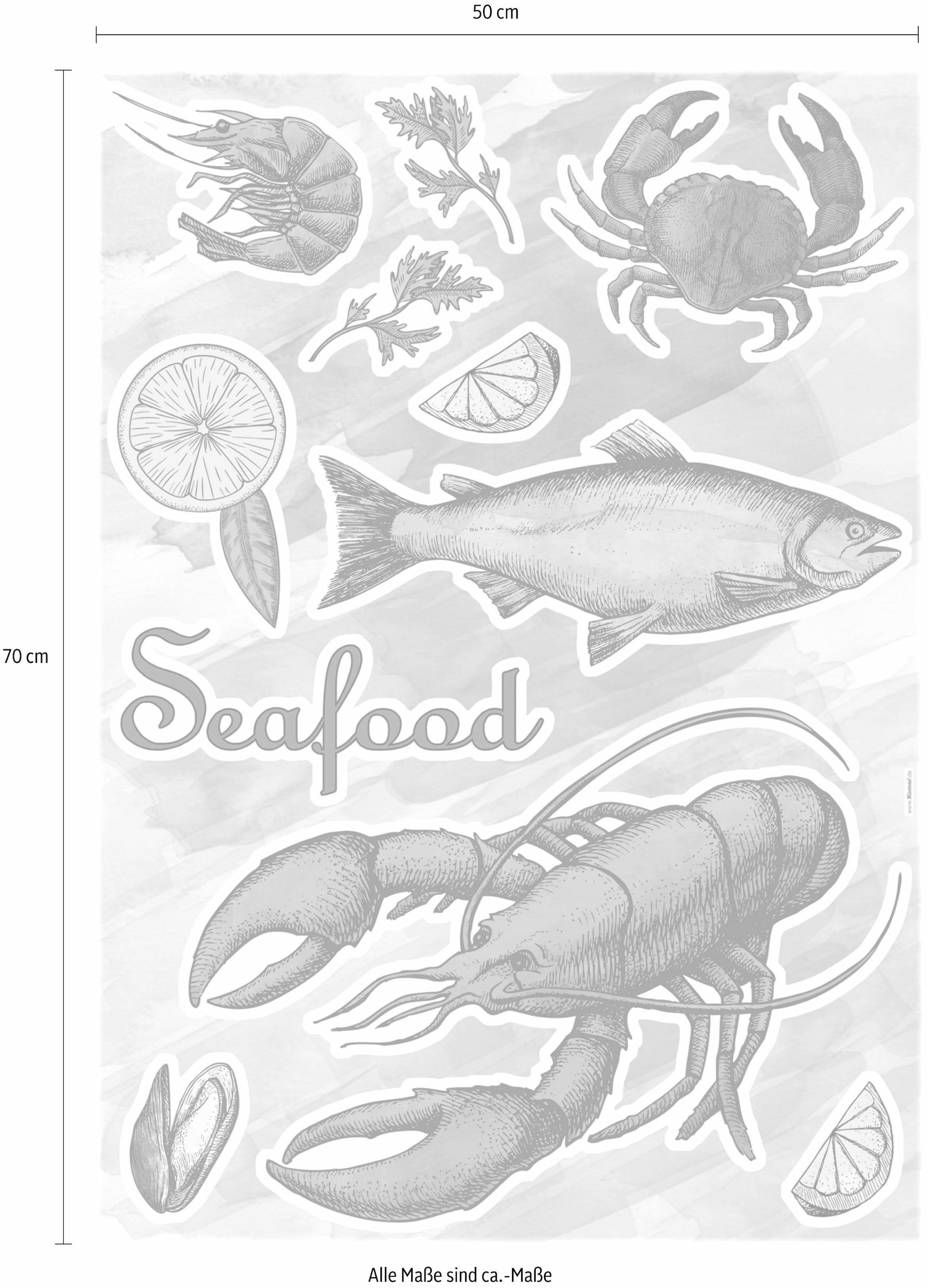 Komar Wandtattoo »Seafood - Größe 50 x 70 cm«, selbstklebend, Wandsticker