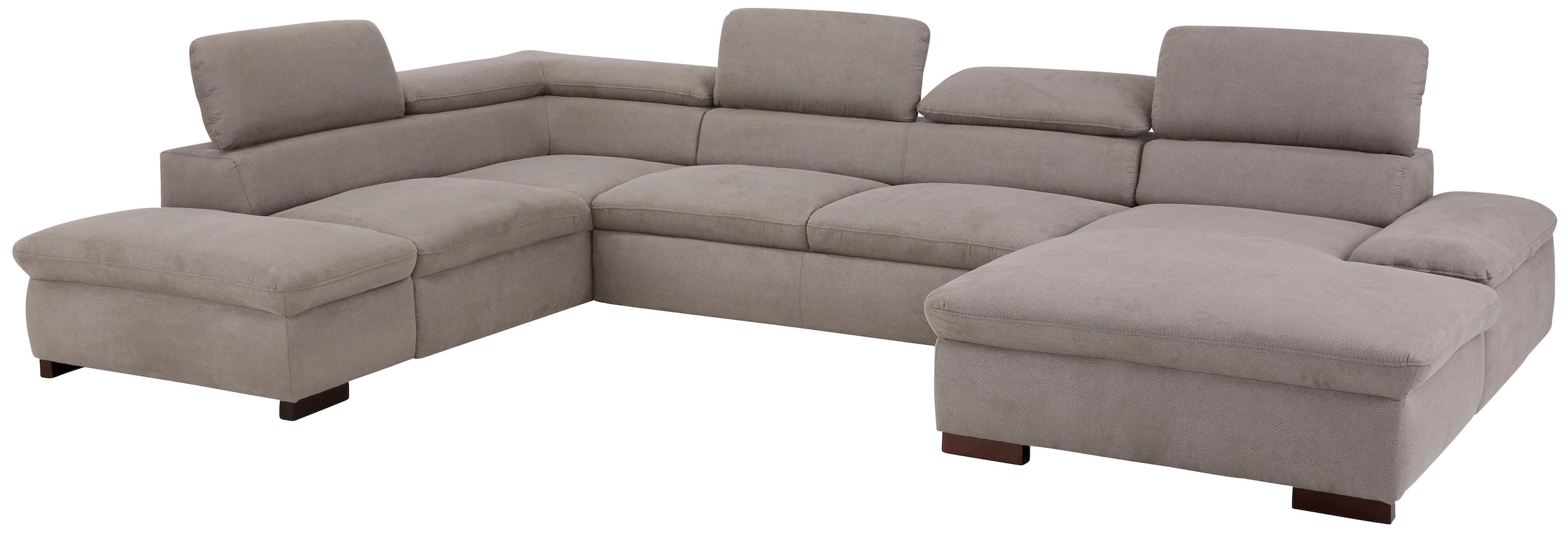 OTTO home Wohnlandschaft »Alberto U-Form, B: 350 cm, mit Kopfteilverstellung, XXL-Sofa« optional mit Schlaffunktion, Couch mit Lederoption