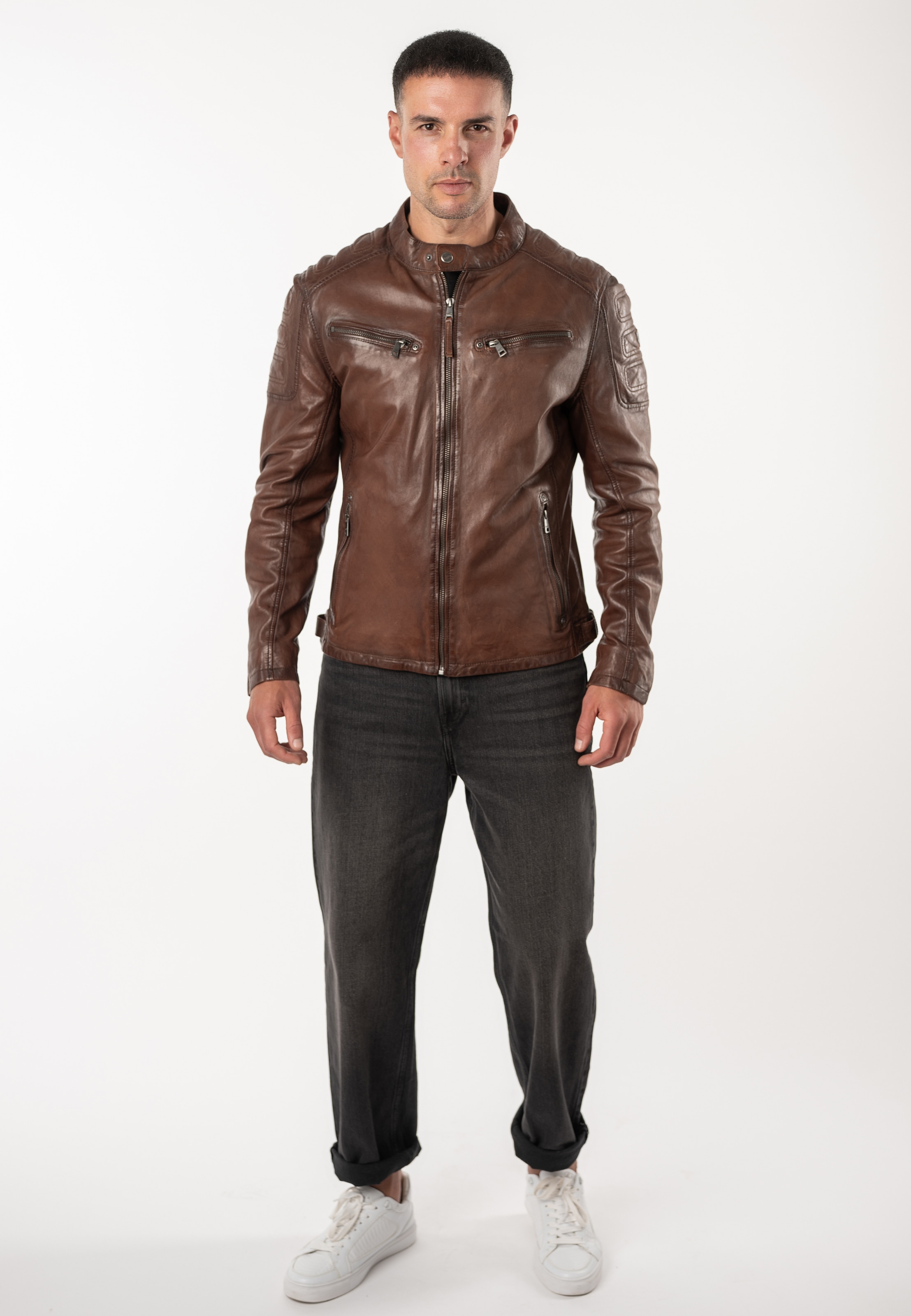 Mauritius Lederjacke »MMDreeser« mit betonter Schulterpartie, Regular Fit