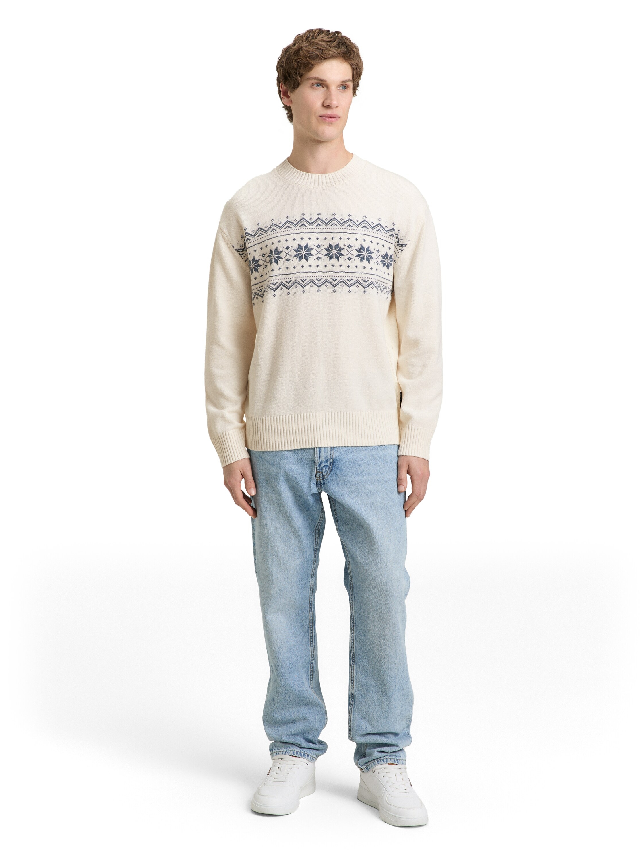 TOM TAILOR Denim Strickpullover mit Norweger-Muster