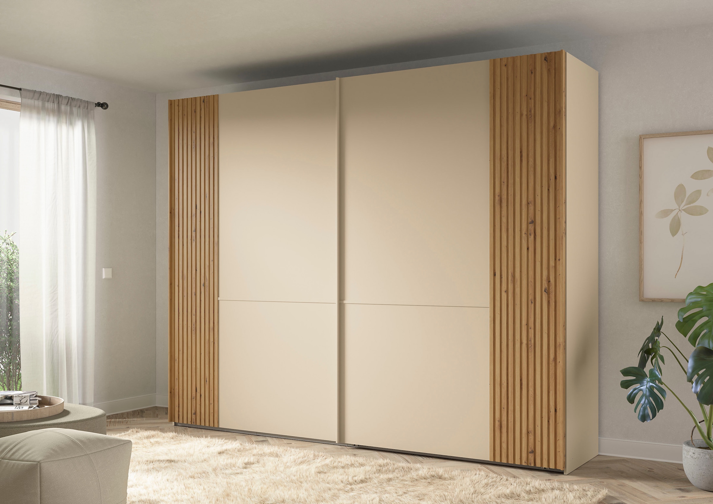 Musterring Schwebetürenschrank »Isabelle«, Türen mit Lamellenoptik, verschiedene Größen und Farben, Höhe 236cm