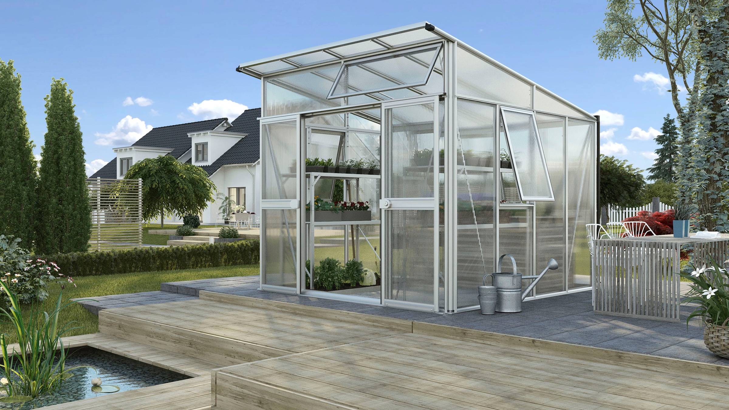 Vitavia Gewächshaus »Aura 7800« besonders stabile Alu-Profile, 10 mm Hohlkammerplatten