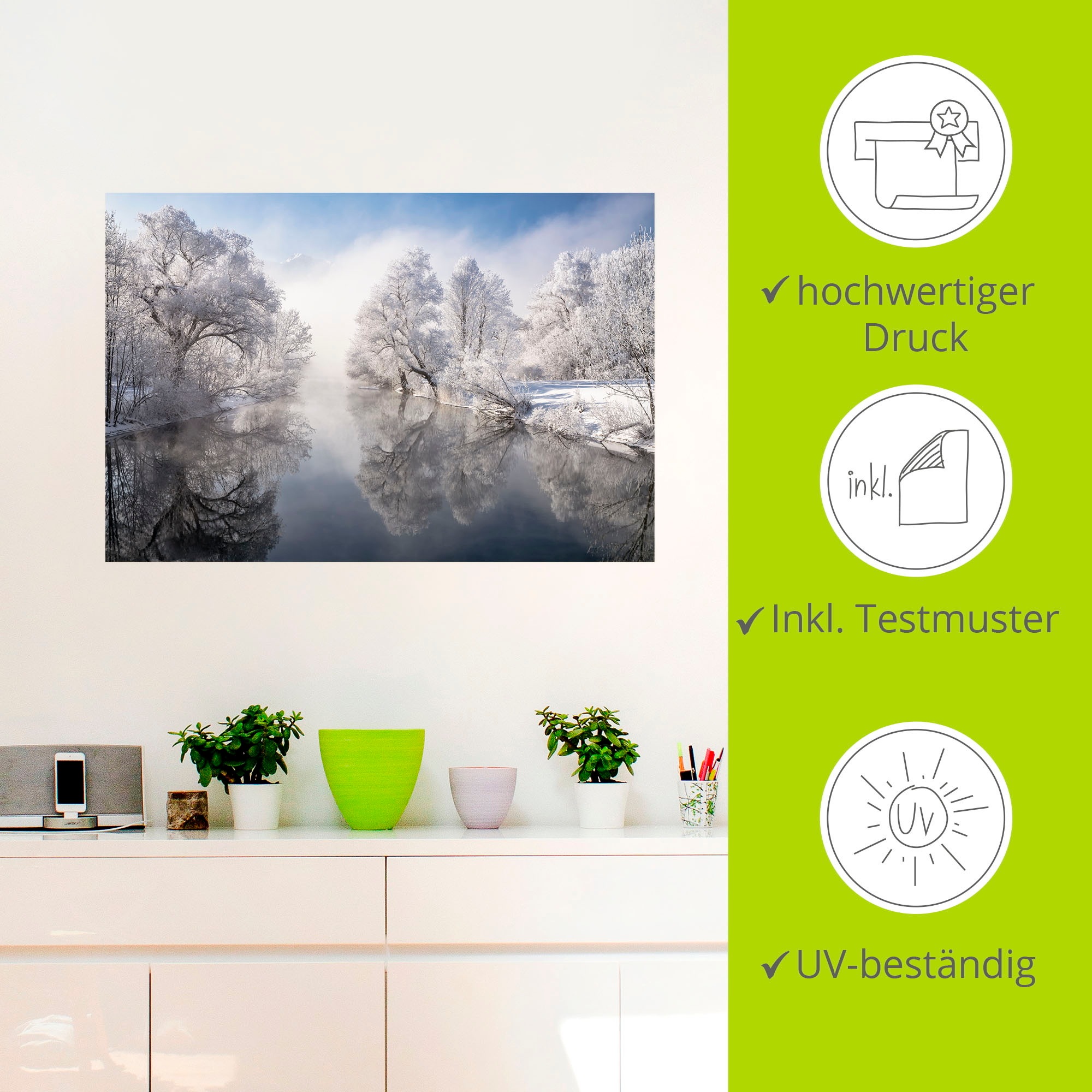 Artland Wandbild »Winter in Oberbayern«, Seebilder, (1 St.), als Leinwandbild, Poster, Wandaufkleber in verschied. Größen