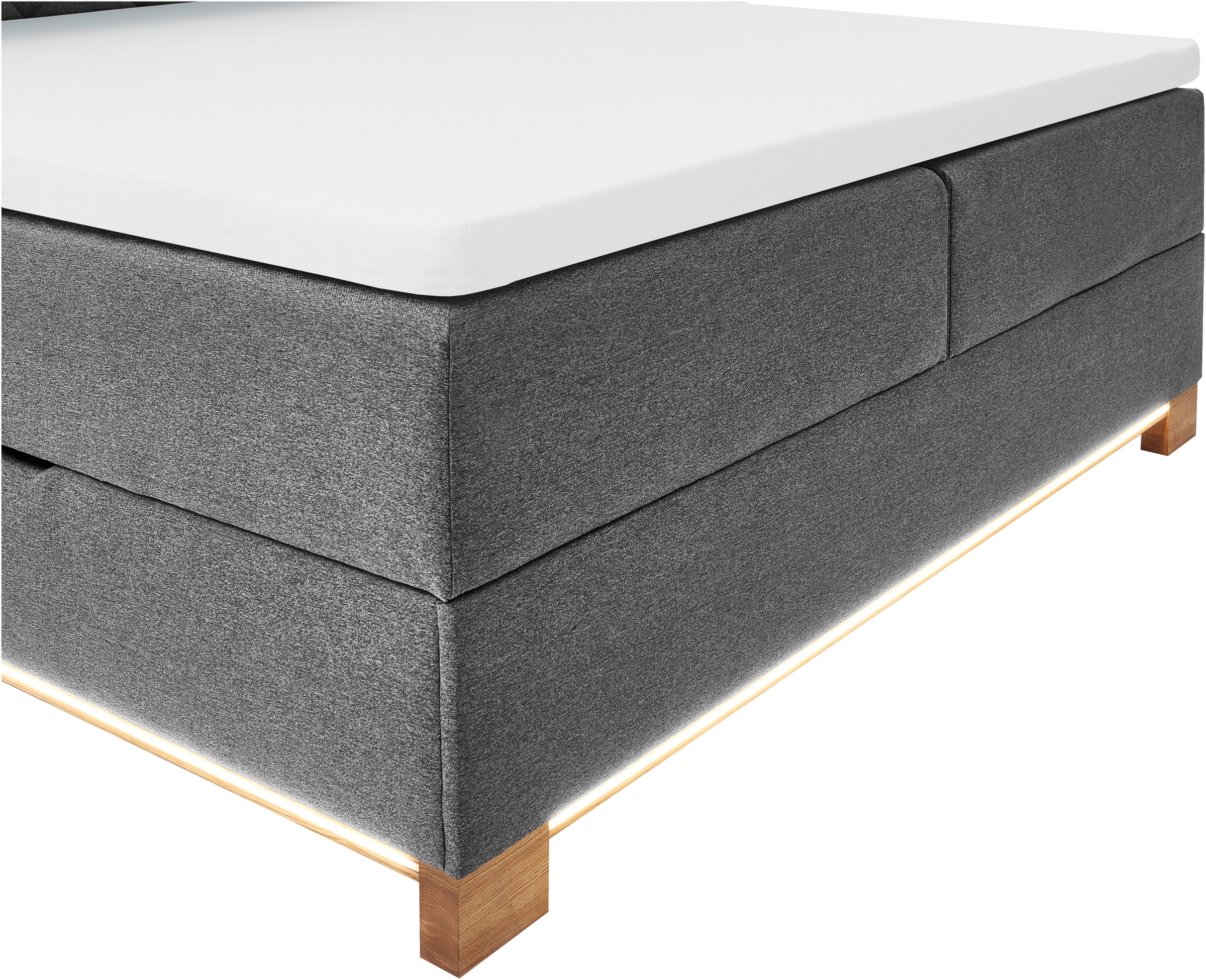 meise.möbel Boxspringbett »Messina«, inkl. Bettkasten, LED-Beleuchtung und Topper