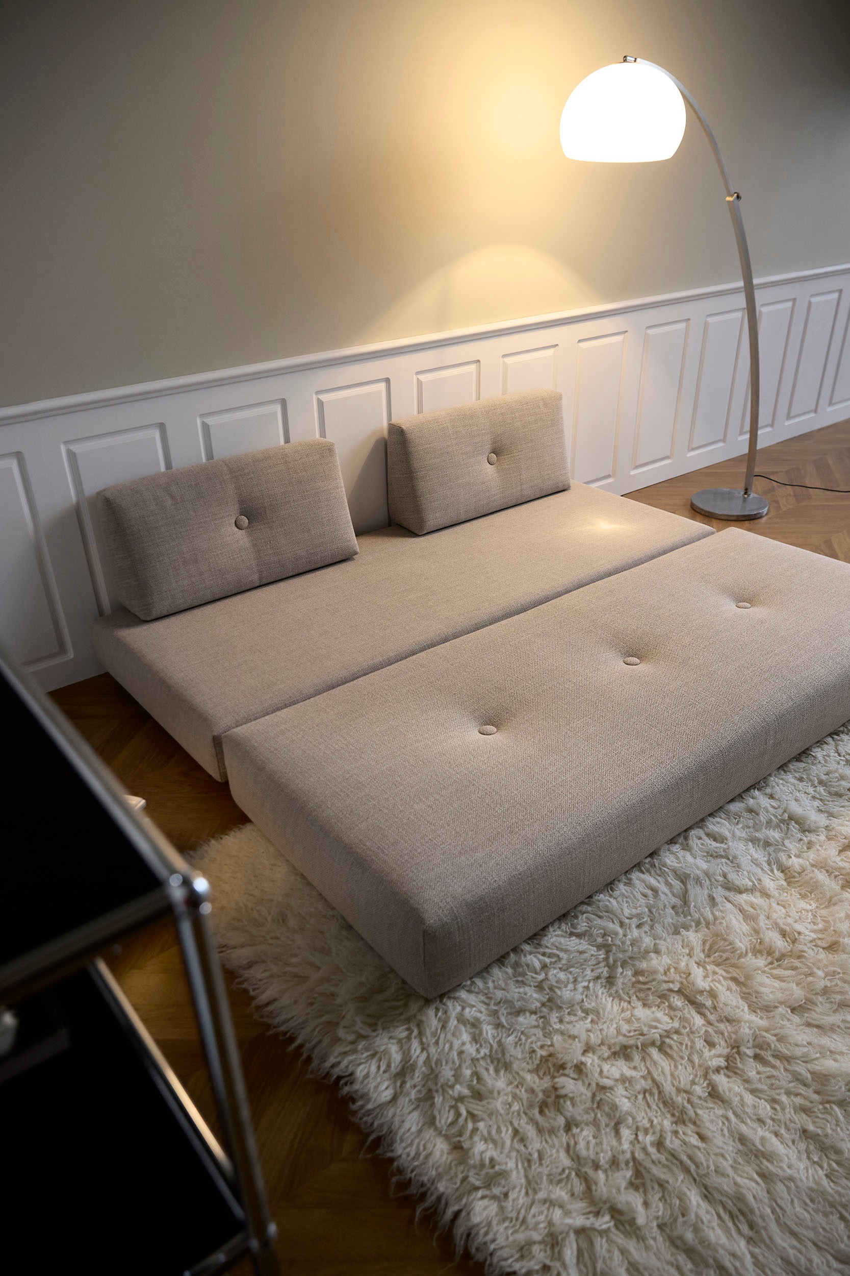 INNOVATION LIVING ™ Stapelliege »Sigmund 579 Indu-Beine«, Daybed mit zwei Federkernmatratzen, Fußteil Eiche natur