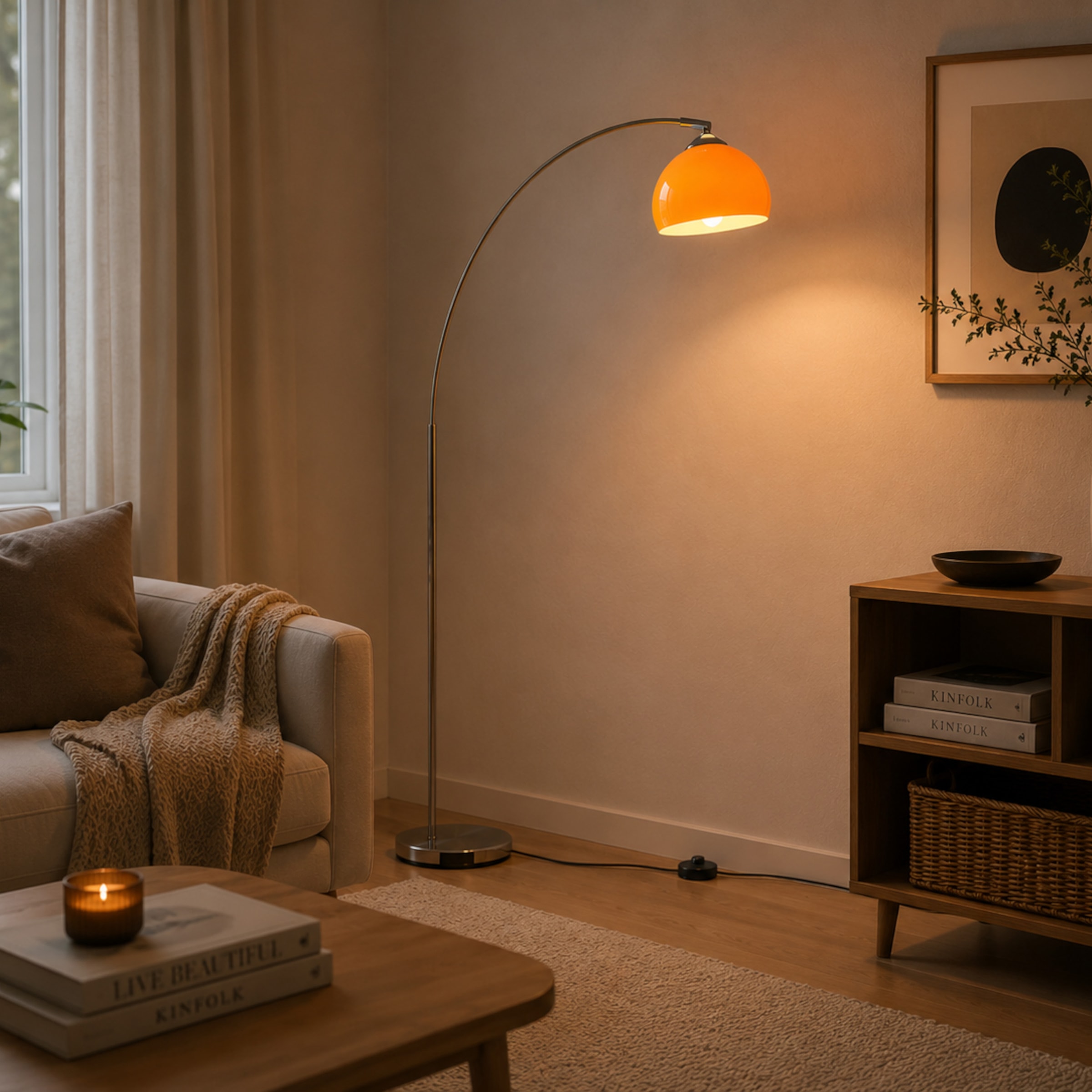 Brilliant Bogenlampe »Vessa - Bogenstehleuchte« E27 1 Stk. Stehlampe Wohnzimmer, H 166 cm, B 122 cm, E27-Fassung, Bogenleuchte
