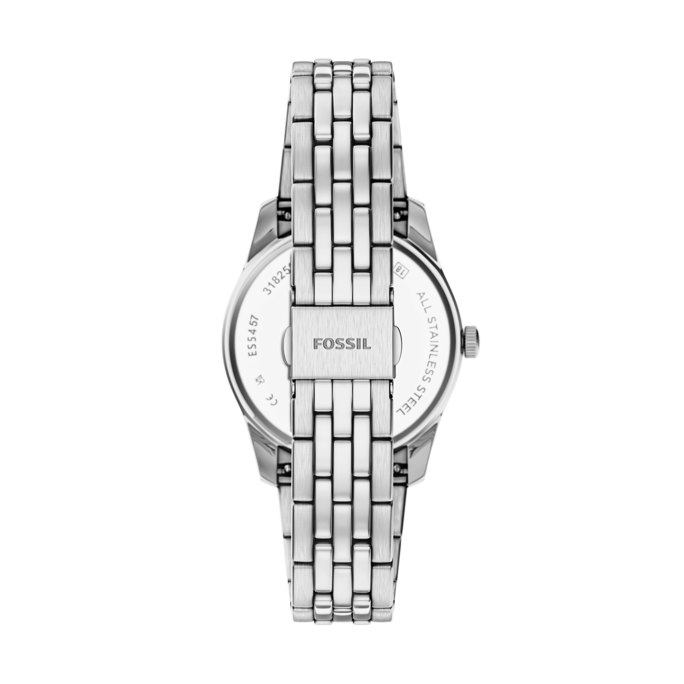 Fossil Quarzuhr »Scarlette« Armbanduhr, Damenuhr, Edelstahlarmband, analog, Tag, Wochentag