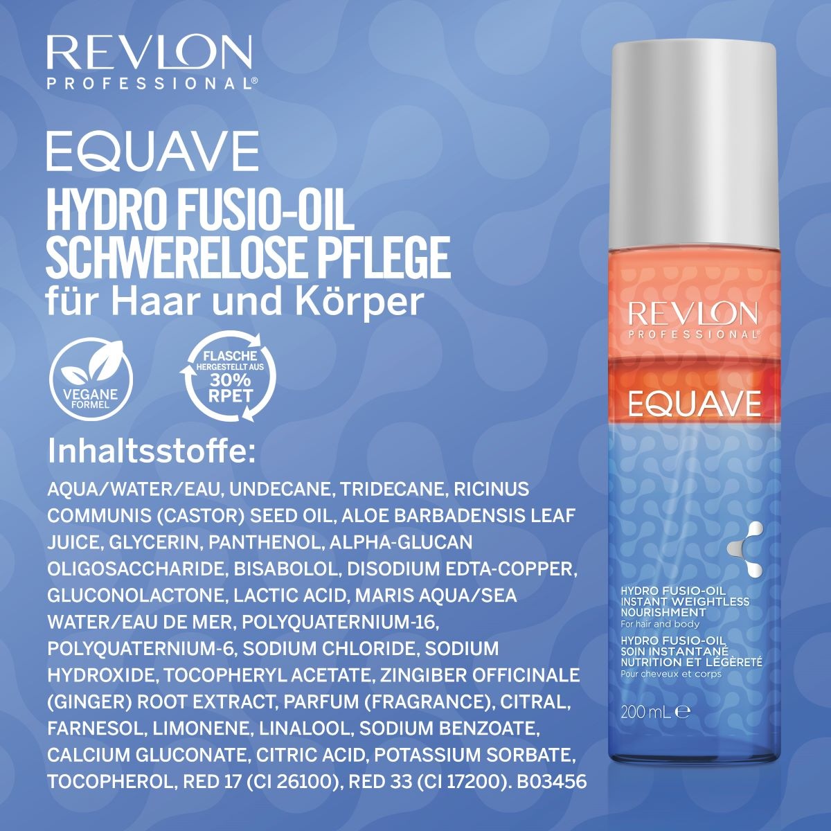 REVLON PROFESSIONAL Haarspülung »Leave-in Pflege Equave 3 Phasen Hydro Fusio-Oil Instant Conditioner«, Haar & Körper 200 ml