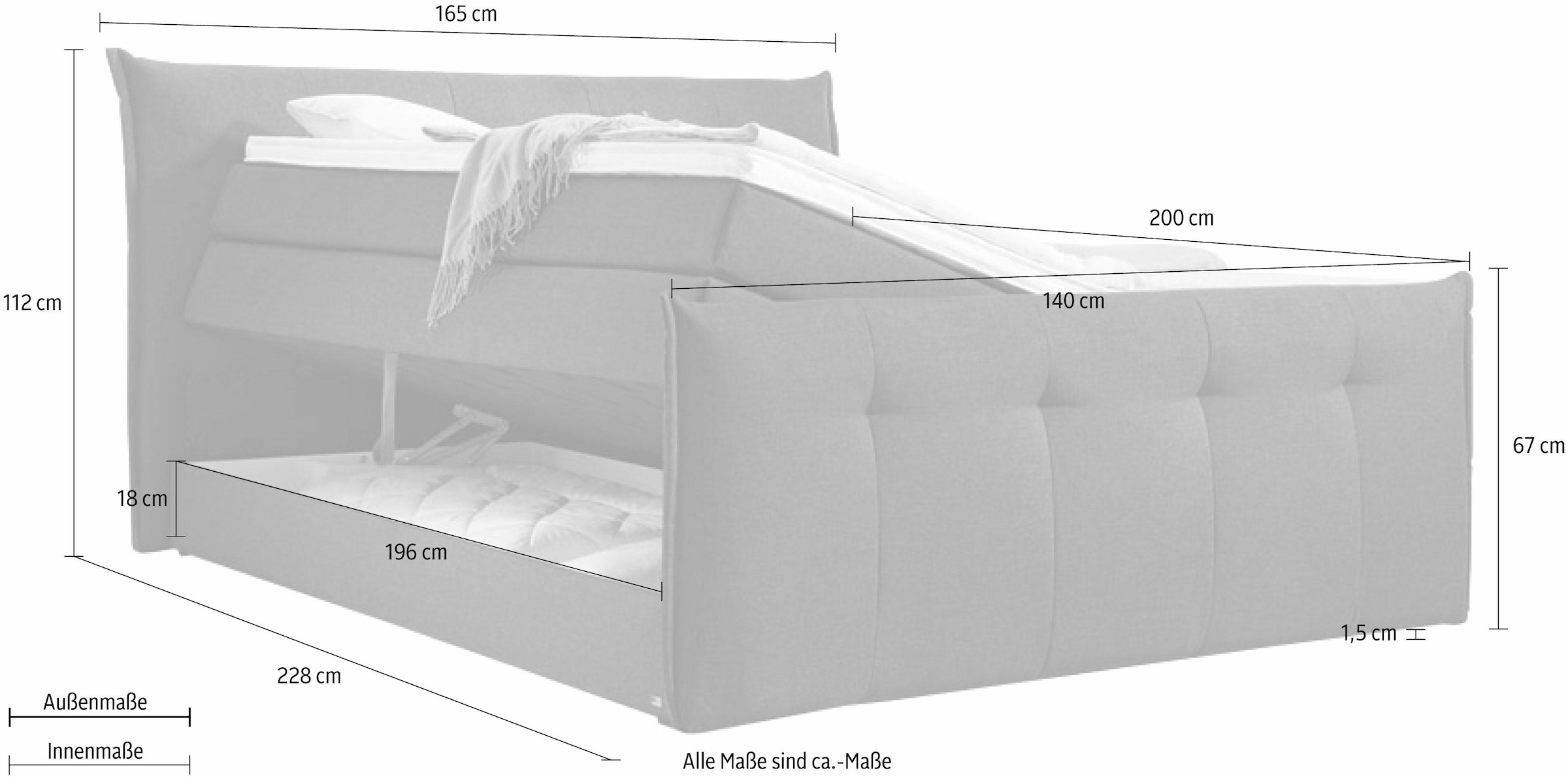 set one by Musterring Boxspringbett »Florida« mit Bettkasten, in 5 Liegekomfortvarianten