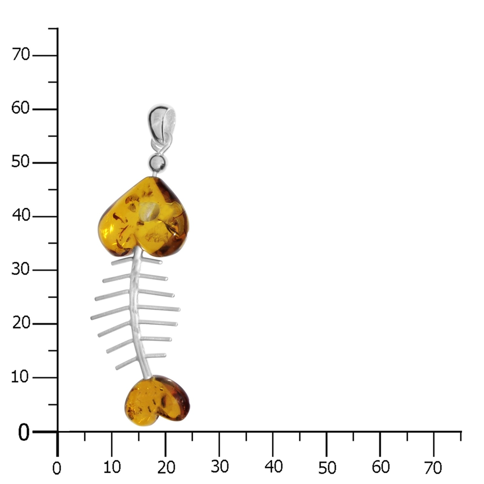 OSTSEE-SCHMUCK Kettenanhänger »- Fisch 60 mm - Silber 925/000 - Bernstein« ()