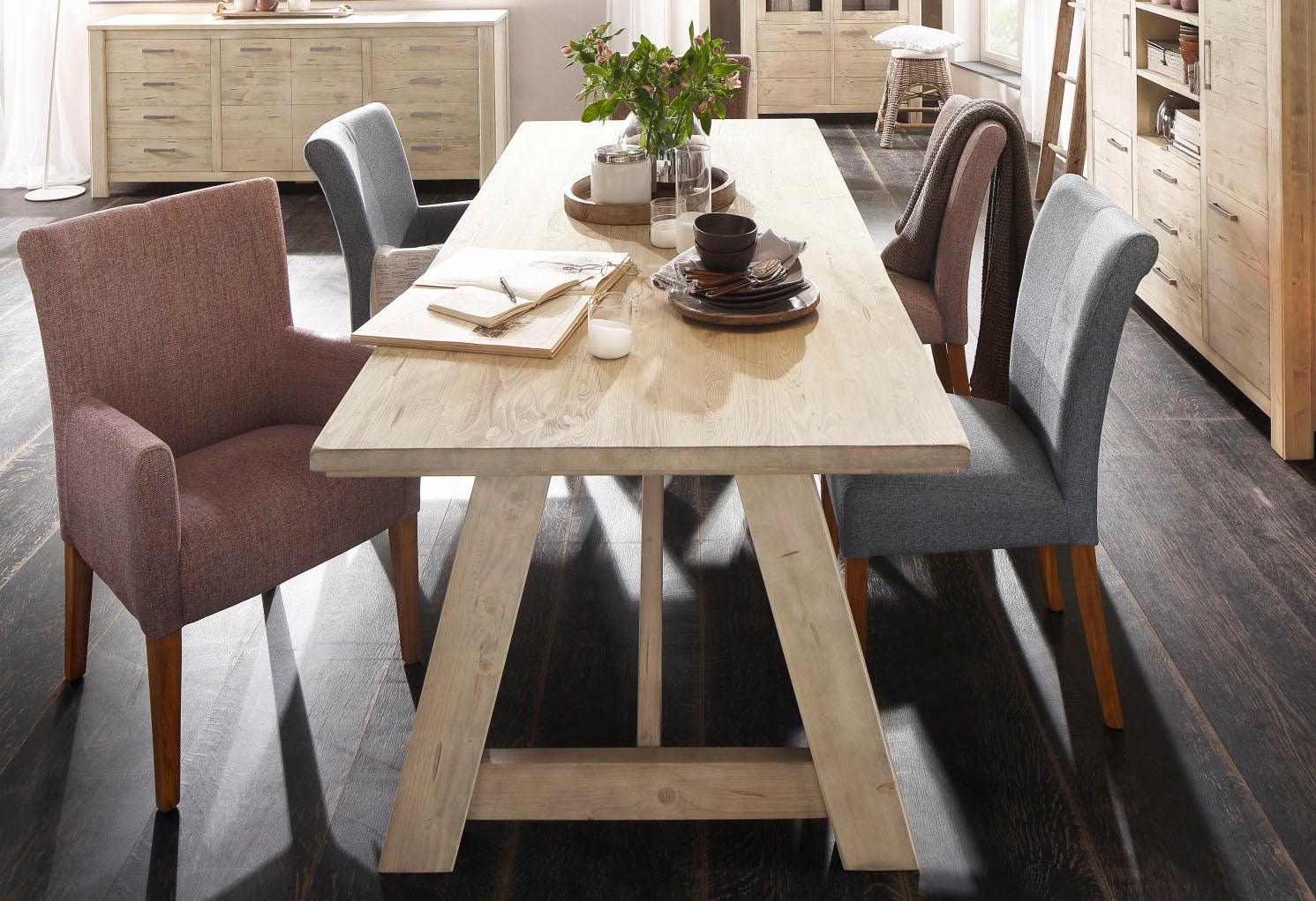 Home affaire Esszimmerstuhl »Queen Polsterstuhl BESTSELLER«, (Set), 6 St., Webstoff, verschiedene Bezüge, Gestell Massivholz