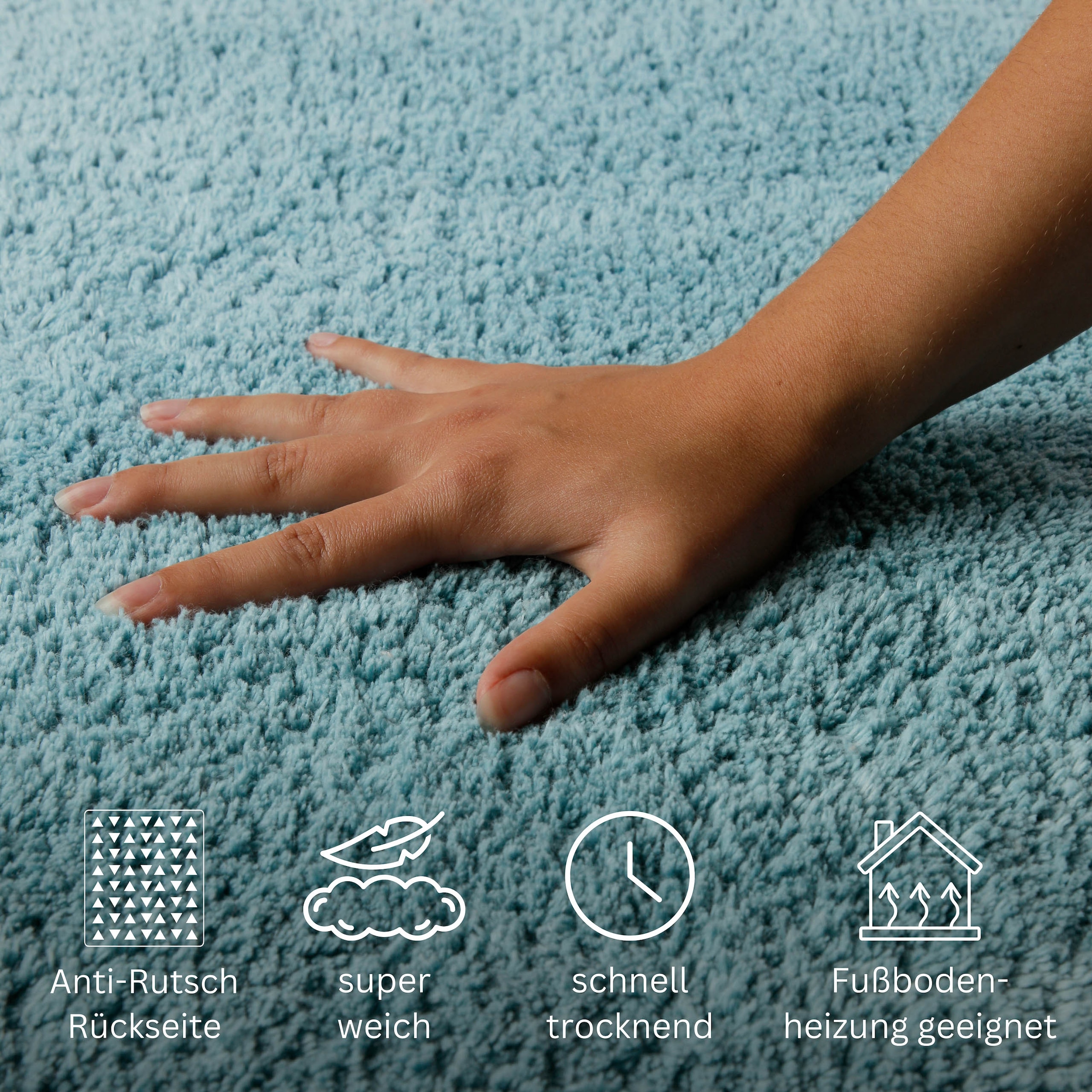 OTTO home Badematte »Selenne« Höhe 20 mm rutschhemmend beschichtet fußbodenheizungsgeeignet Badteppich, getuftet, modern, Uni, antirutsch, flauschig, Baumwolle