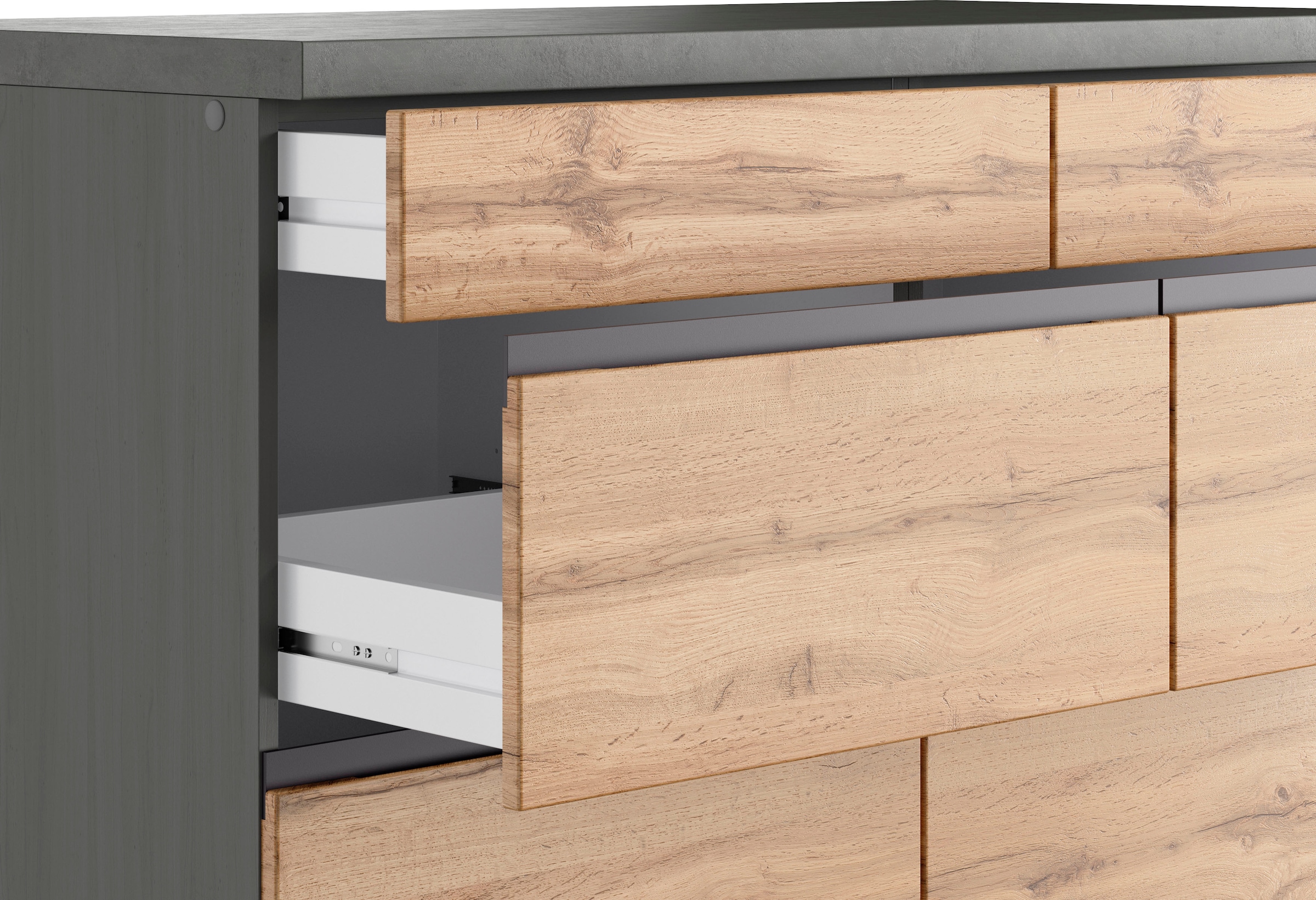 KOCHSTATION Unterschrank »KS-Riesa« Breite 120 cm, MDF-Fronten