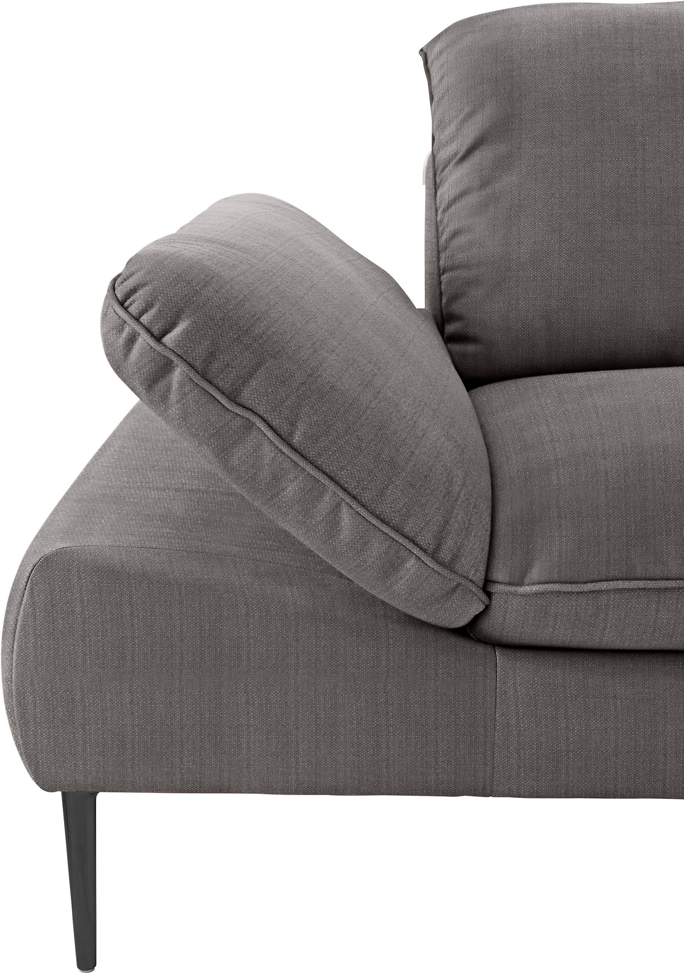 W.SCHILLIG Ecksofa »enjoy&MORE, Designsofa, bequem, zeitlos und elegant, L-Form«, Sitztiefenverstellung, Füße schwarz pulverbeschichtet, Breite 340 cm