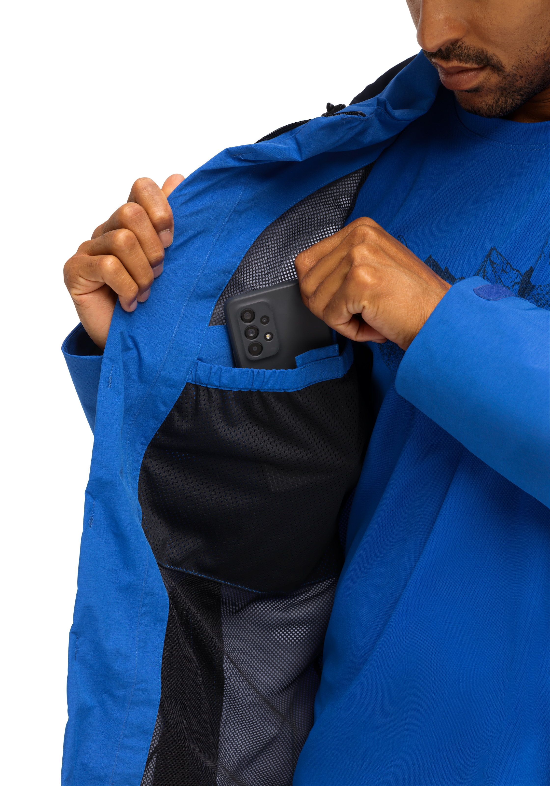 Maier Sports Outdoorjacke »Altid rec M«, Herren Funktionsjacke, wasserdichte Regenjacke mit Kapuze, Wanderjacke