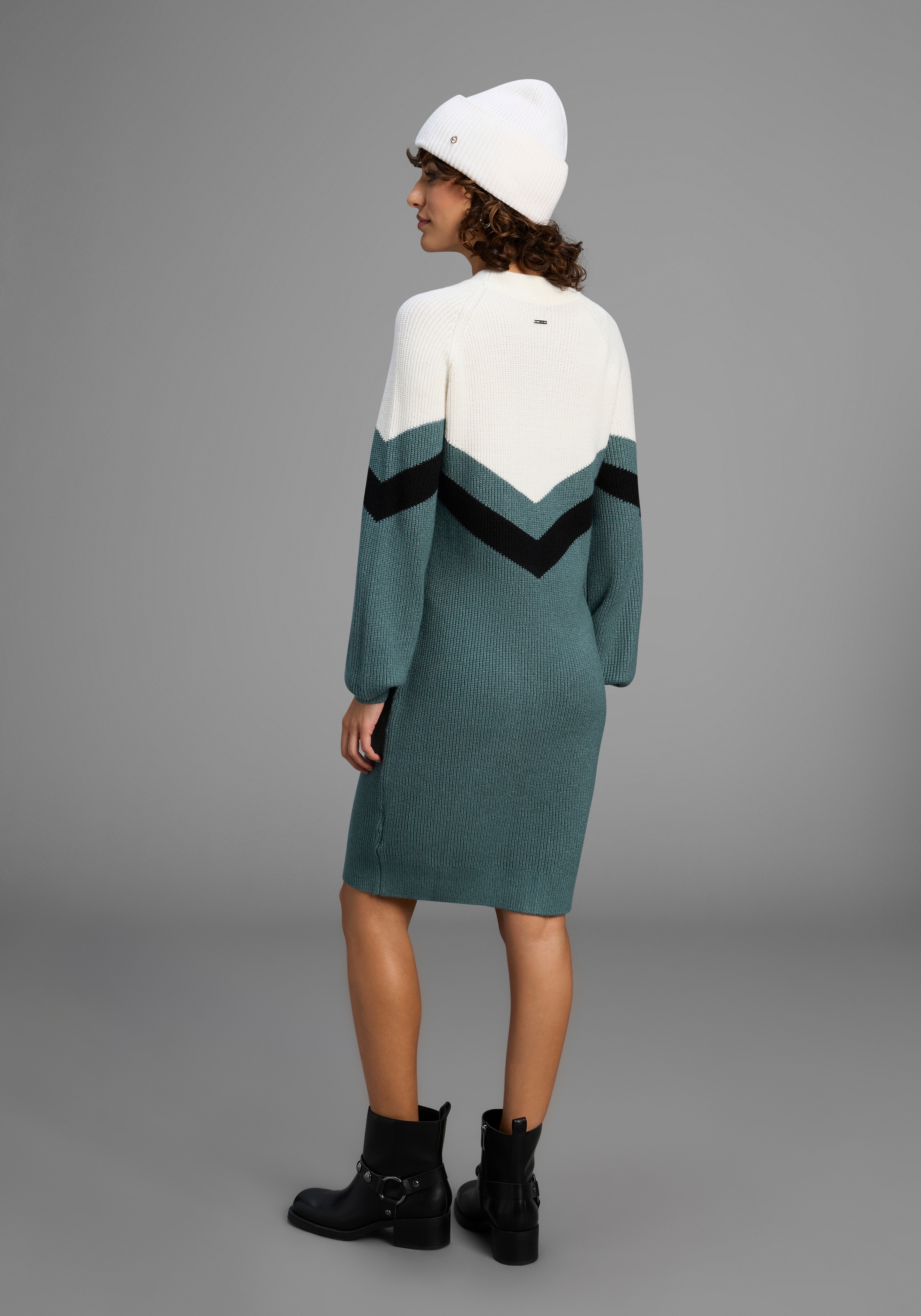 Laura Scott Strickkleid Ohne Taschen mit Streifenmuster aus weicher Viskosequalität