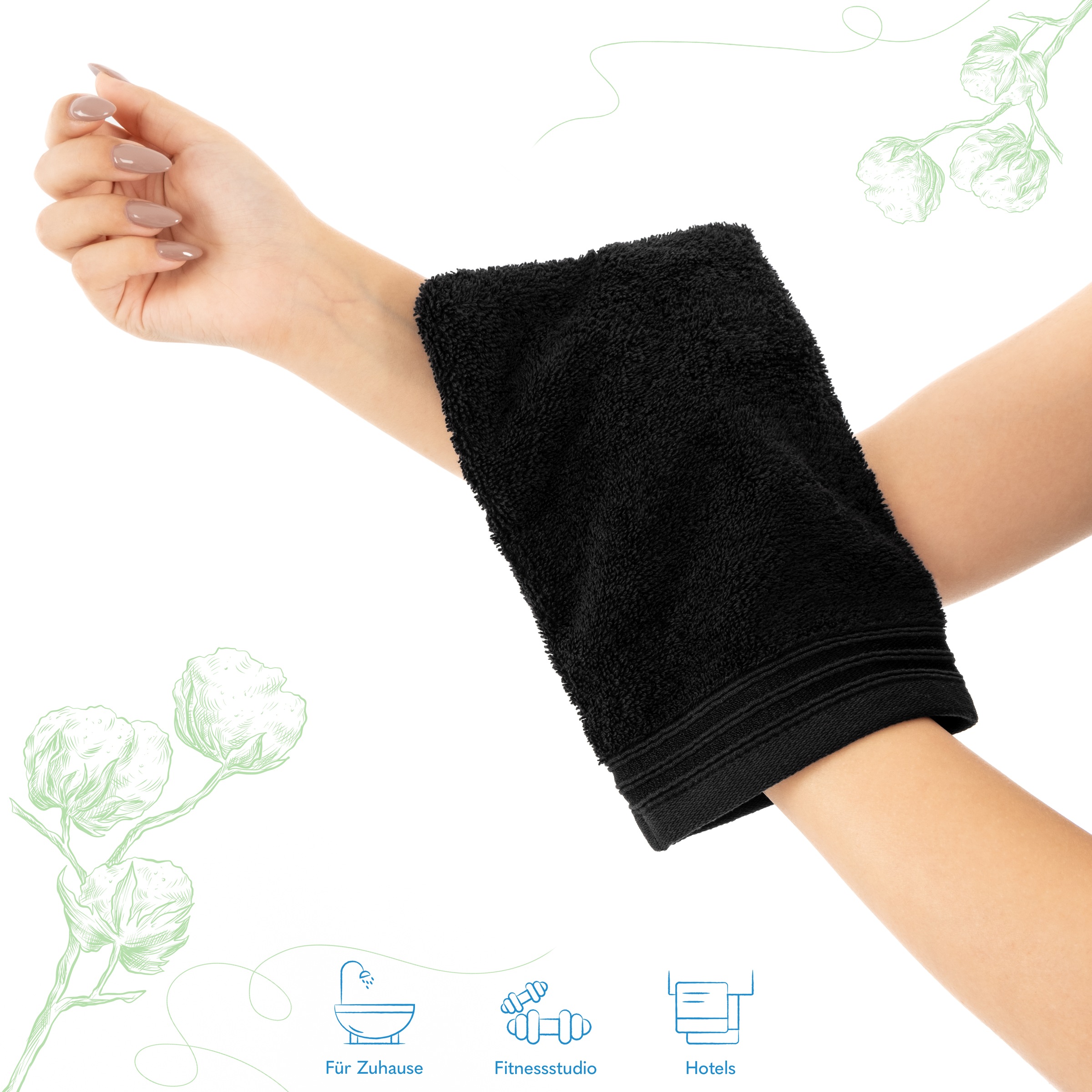 HAMMETEX Waschlappen »2er-Set Waschlappen 15x22 cm, 100% Baumwolle, weich und saugfähig«