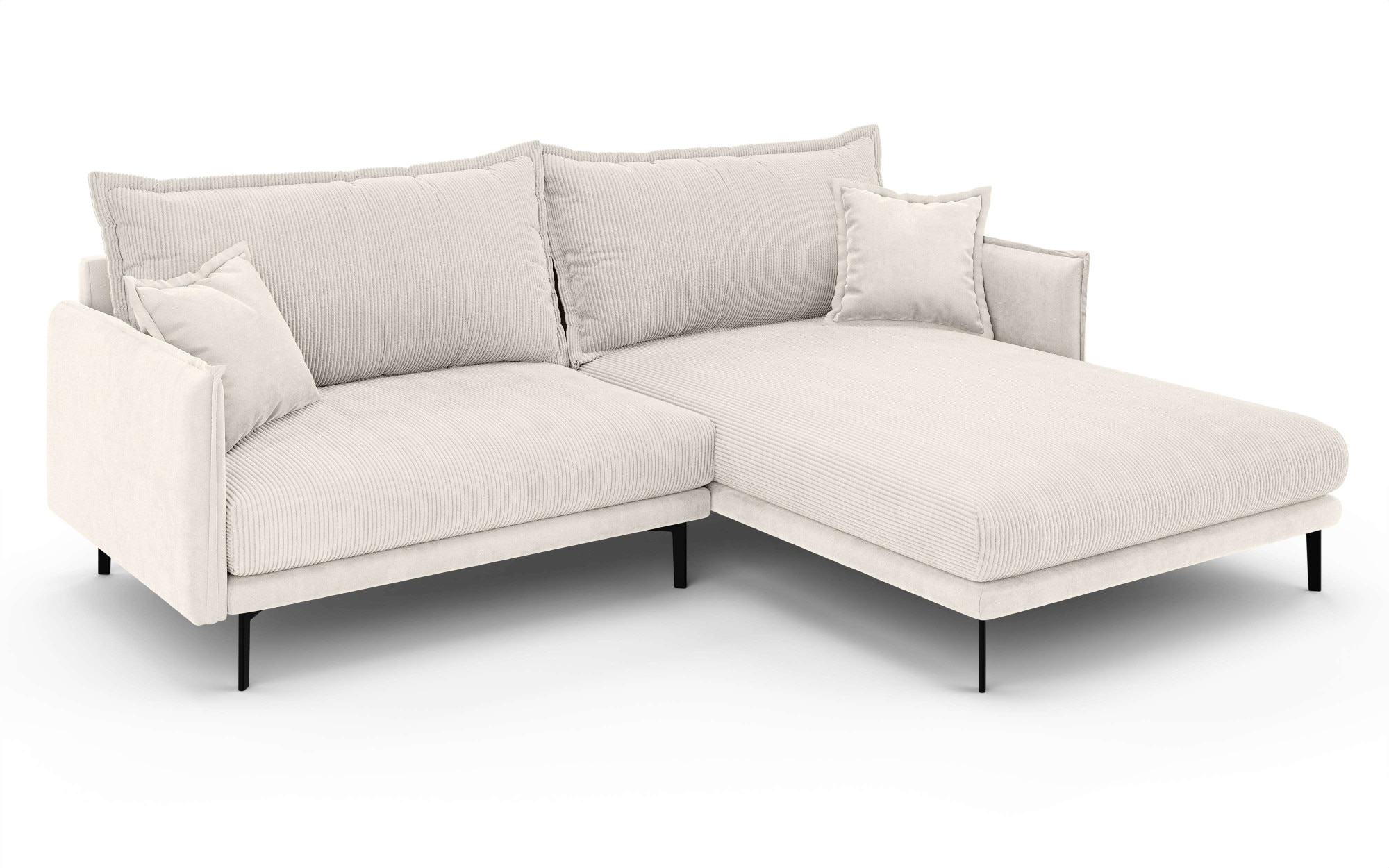 INOSIGN Ecksofa »ALEXANDRIA mit Recamiere rechts oder links bestellbar, moderne Bezüge«, L-Form mit Wellenunterfederung, Maße: B/H/T 246/86/190 cm